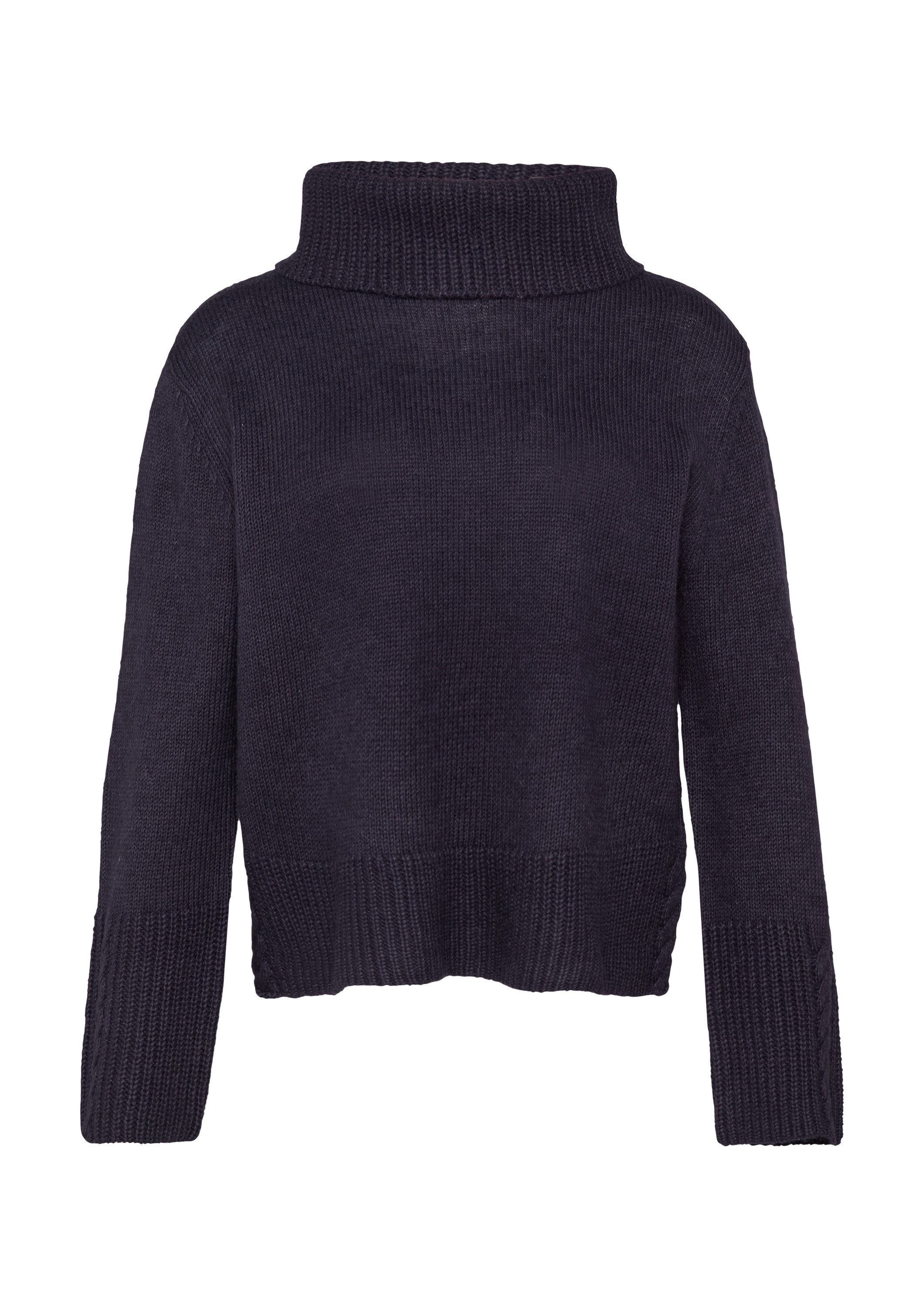 comma Longpullover Strickpullover Rollkragenpullover mit Zopfdetail günstig online kaufen