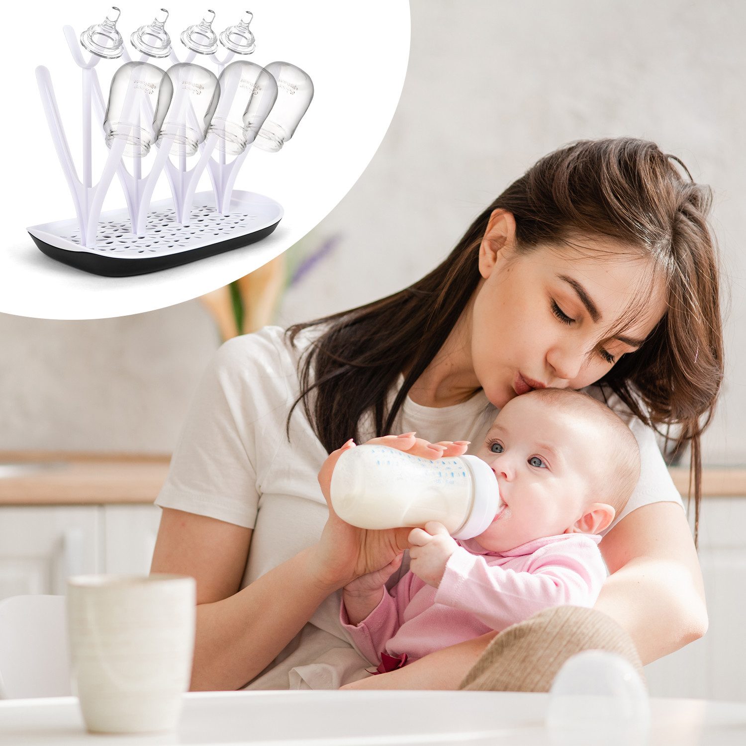 OSTWOLKE Trockenständer Abtropfgestell Babyflaschen Babyflaschen Babyflaschenhalter