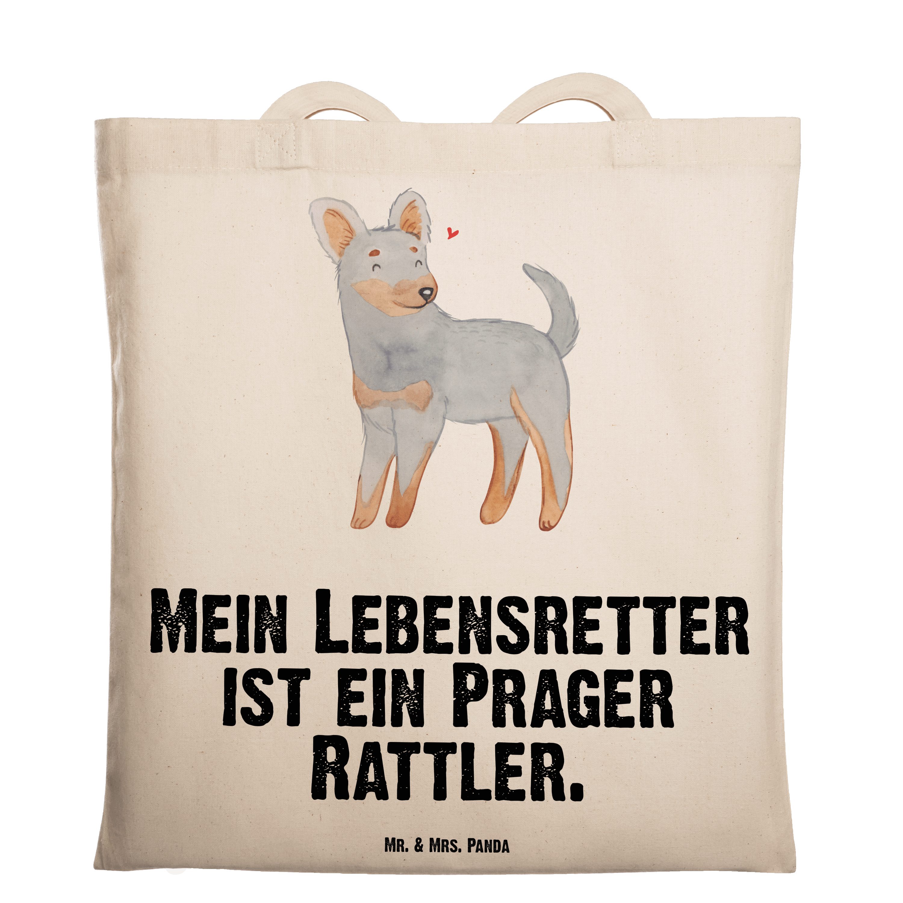 Mr. & Mrs. Panda Tragetasche Prager Rattler Lebensretter - Transparent - Geschenk, Beuteltasche, H (1-tlg)
