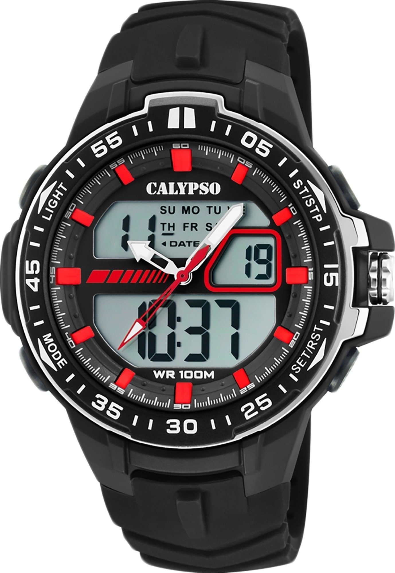Herren Uhren CALYPSO WATCHES Digitaluhr UK5766/4 Calypso Herren Uhr K5766/4 Kunststoffband, Herren Armbanduhr rund, Kunststoff, 