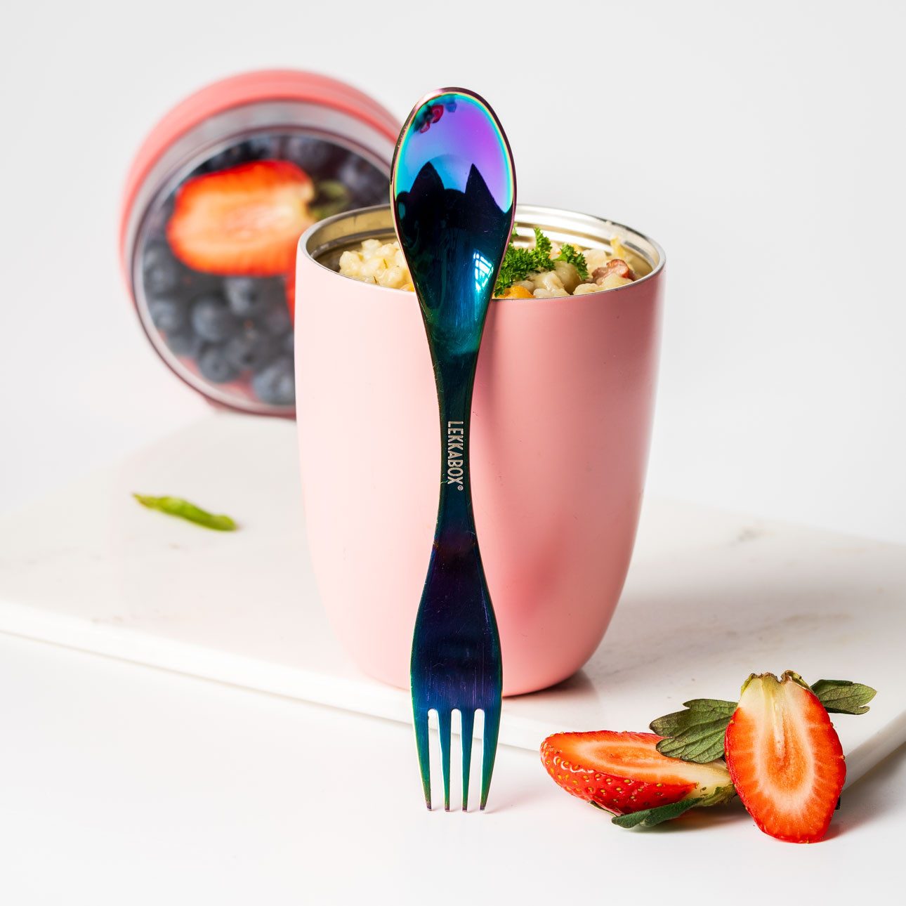 LEKKABOX Campinglöffel Edelstahl Spork 19cm – Löffel Gabel To Go für Brotdose, Löffel & Gabel in einem – die perfekte Größe für Thermobehälter – Bild 4 von 5
