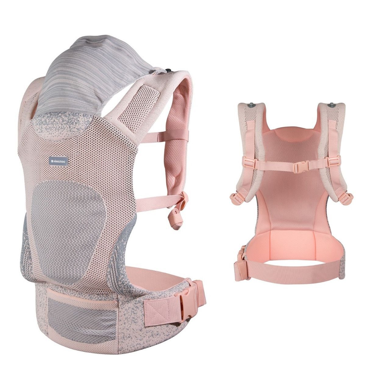 Kikkaboo Babytrage Trage Hoody Fly Strickstoff, 3 in 1 Bauch- und Rückentrage, Hüftsitz