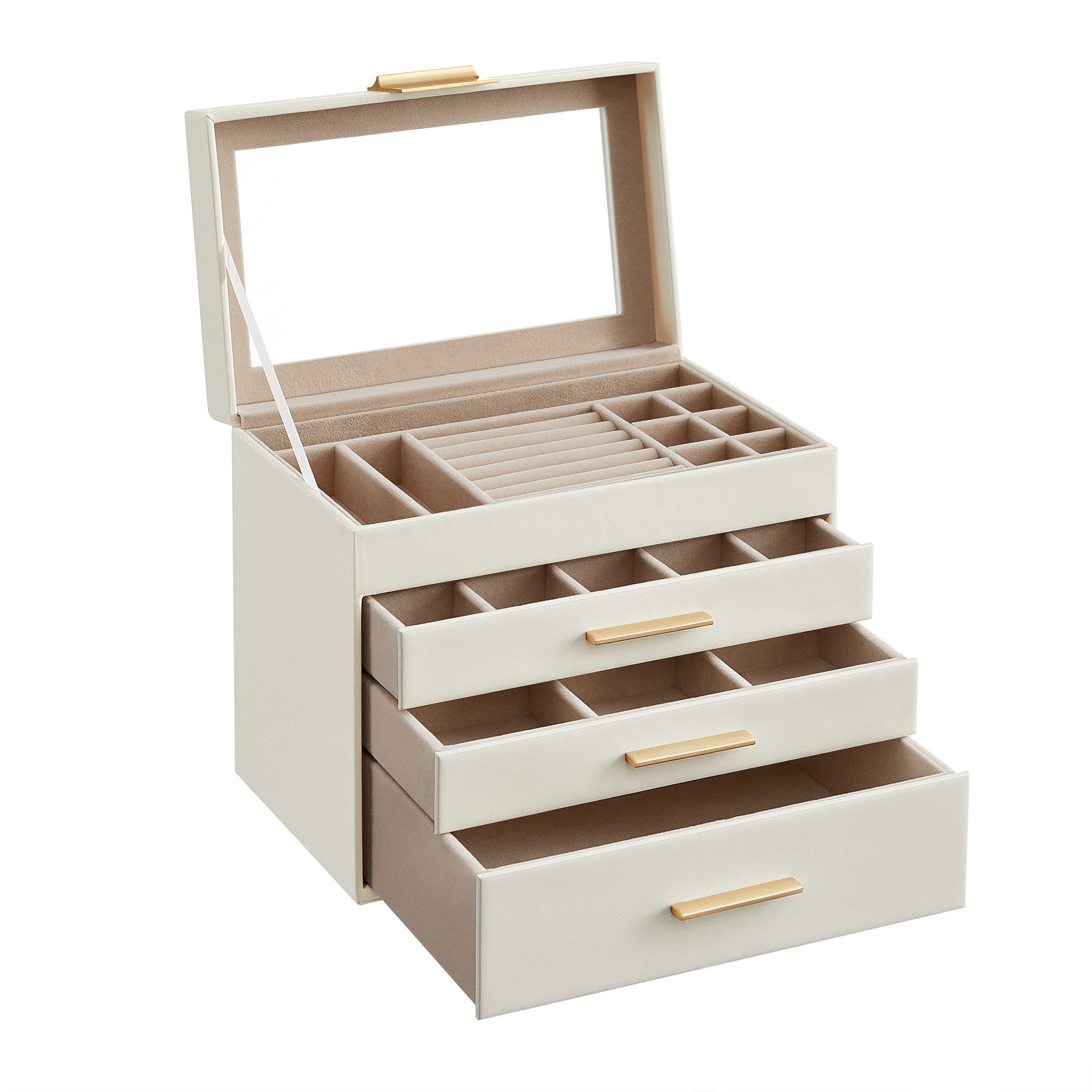 SONGMICS Schmuckkasten, mit 4 Ebenen, Schmuckbox günstig online kaufen