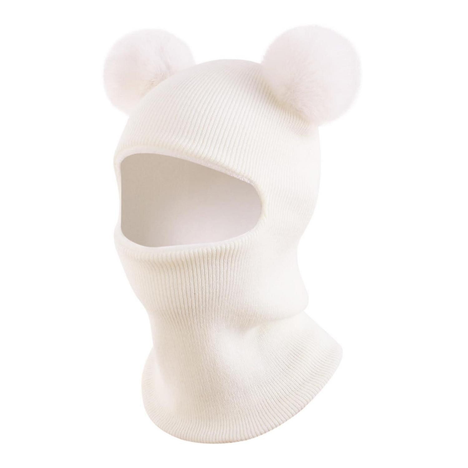 LuxusKollektion Sturmhaube Wintermütze Baby Kinder Sturmhaube Thermo Winddicht Dicker Off-White