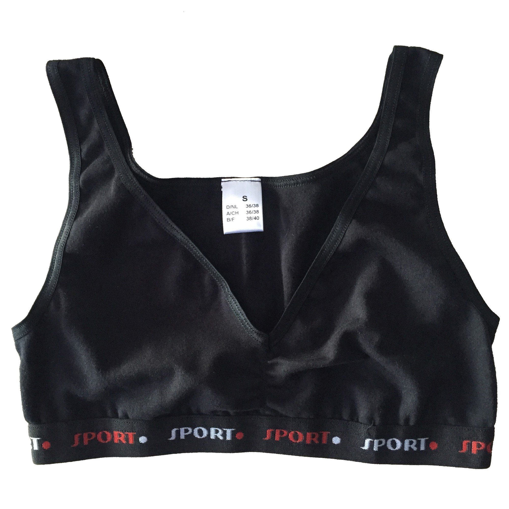HERMKO Bustier 5420 Baumwolle/Elastan, breite Träger, Weichbund-Abschluss, V-Ausschnitt