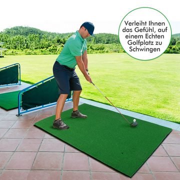 COSTWAY Golf-Abschlagmatte Golfmatte, 150x100cm, mit 3 Gummi-Tees