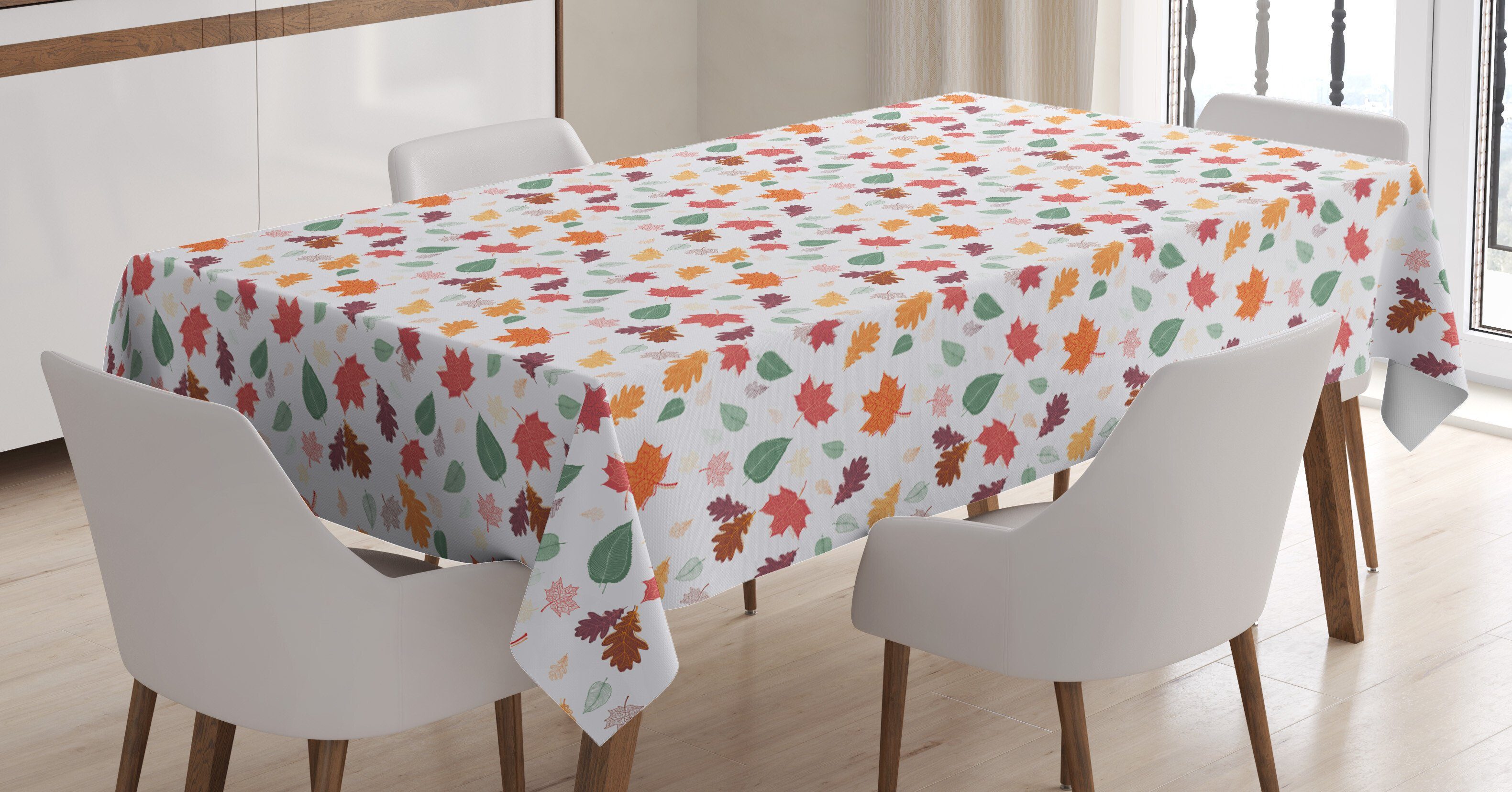 Vibes Klare Für Farbfest Abakuhaus Tischdecke Pattern geeignet Bereich Farben, Außen Herbstlaub den Autumn Waschbar
