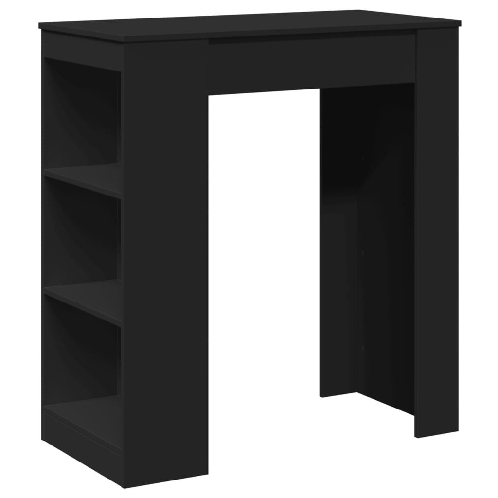vidaXL Esstisch Bartisch mit Regal Schwarz günstig online kaufen