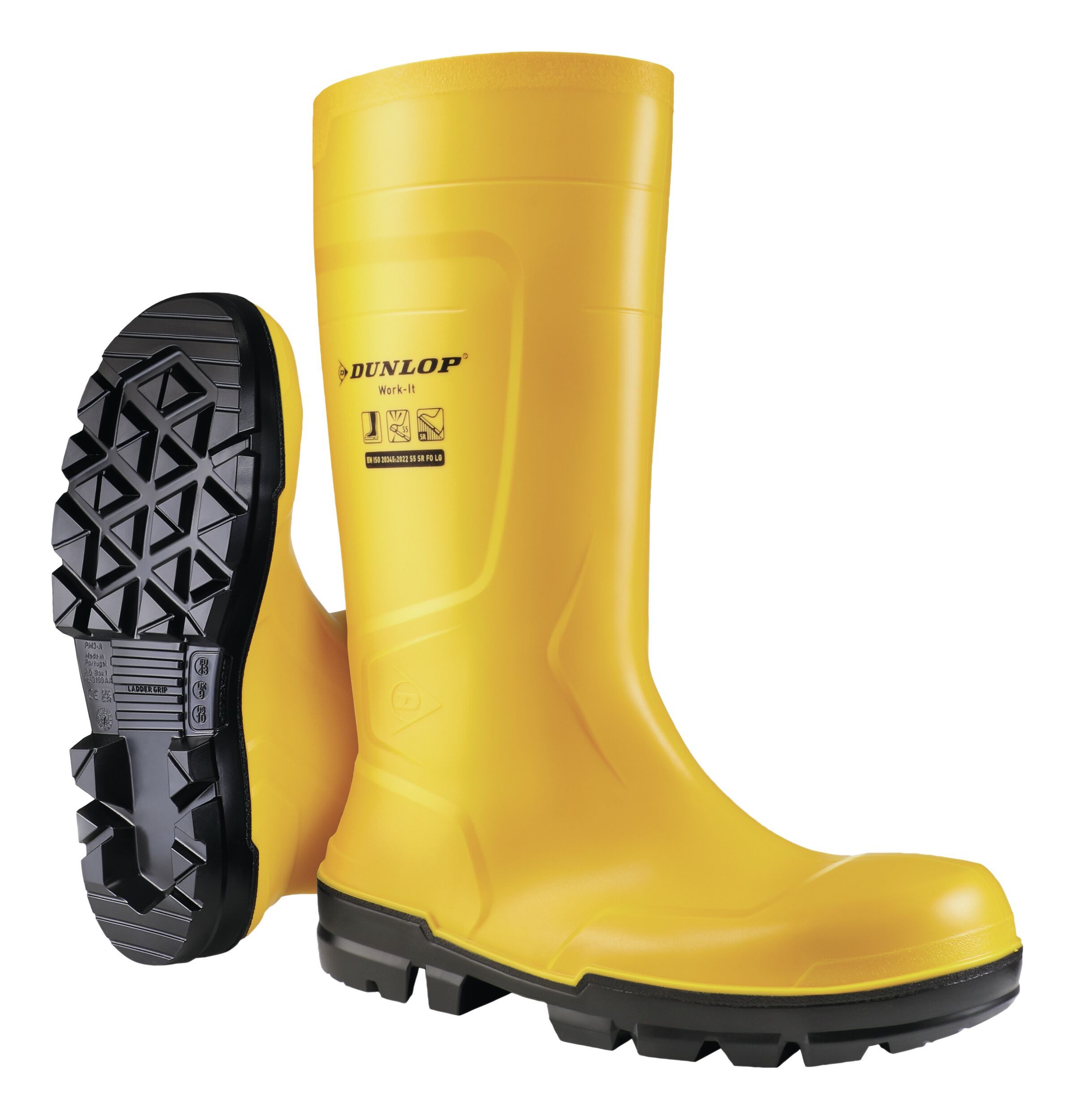 Dunlop Gummistiefel Sicherheitsstiefel Work-It FullSafety Yellow PVC SR LO günstig online kaufen