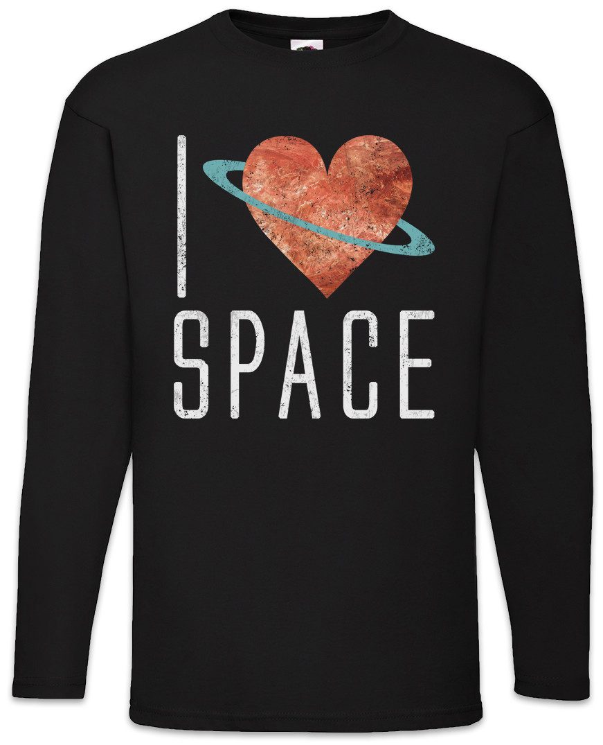 Langarmshirt I Love Space Langarm T-Shirt Station Astronaut Raumfahrt Cosmonaut