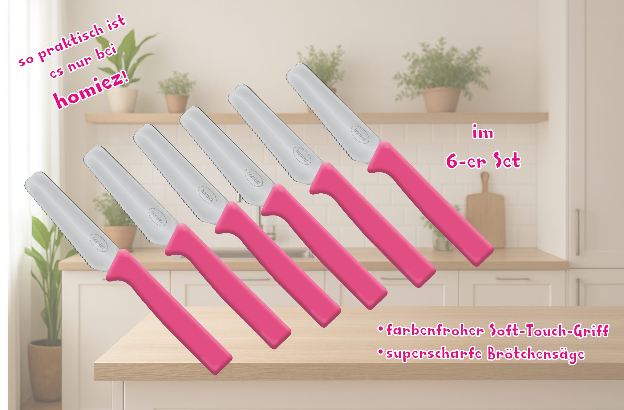 homiez Brötchenmesser KNIFE 6-er Set