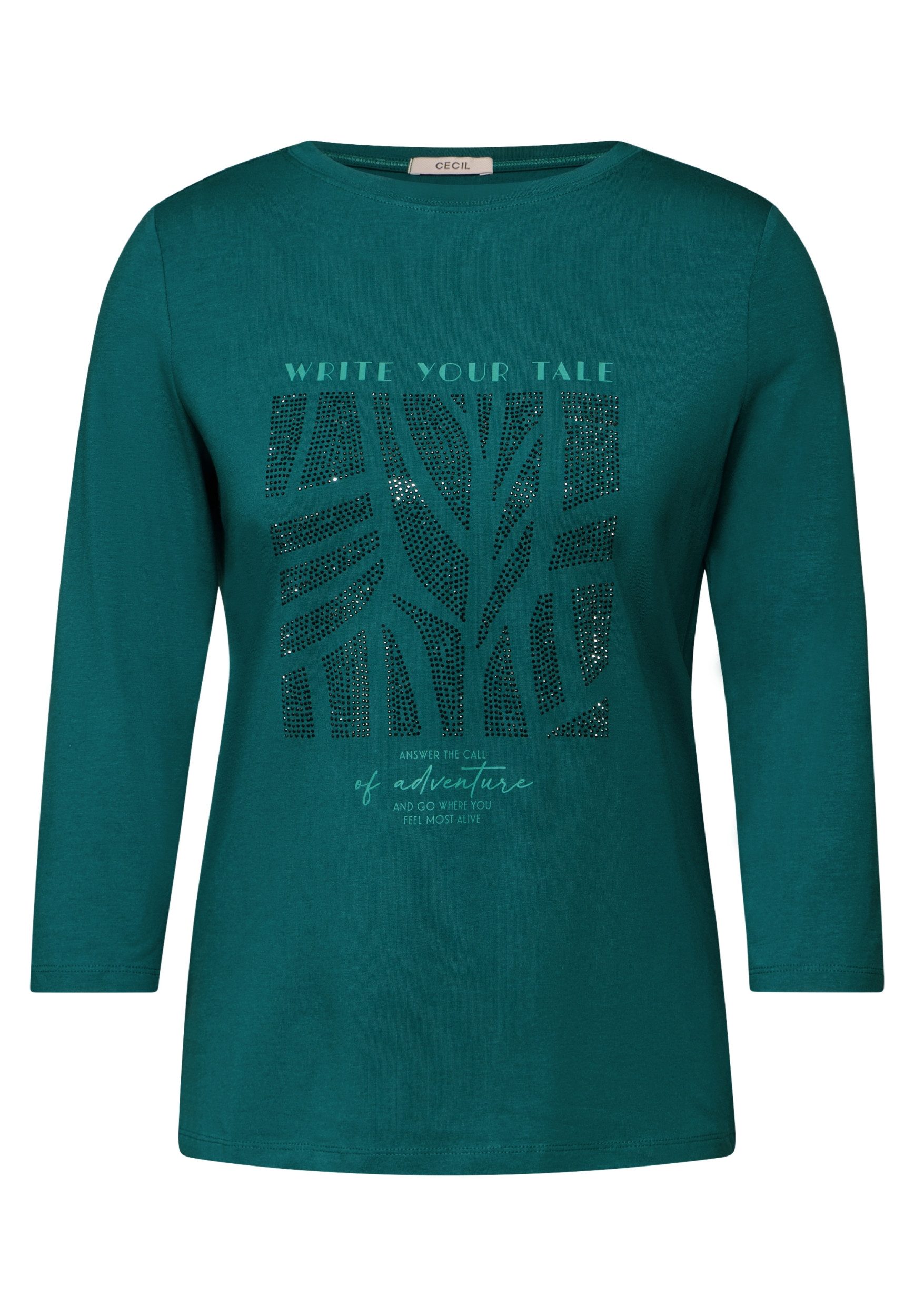 CECIL T-Shirt Hotfix FP T-Shirt petrol green günstig online kaufen