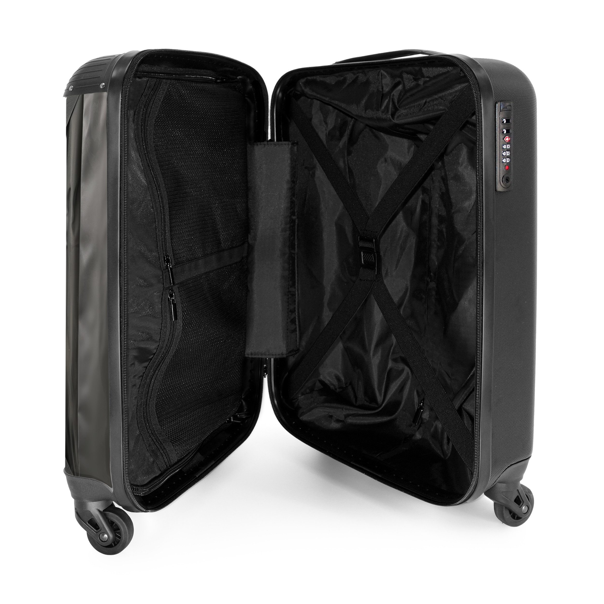 NoBoringSuitcases.com© Hartschalen-Trolley Reisendes Huhn 55x35x20cm, Reisetasche mit Rollen, Koffer Handgepäck Flugzeug – Bild 4 von 5