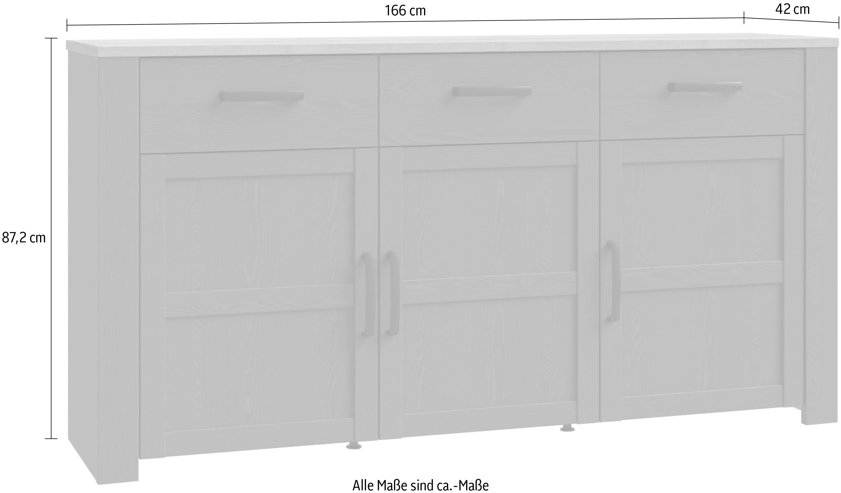 FORTE Sideboard Bohol, Breite 166 cm