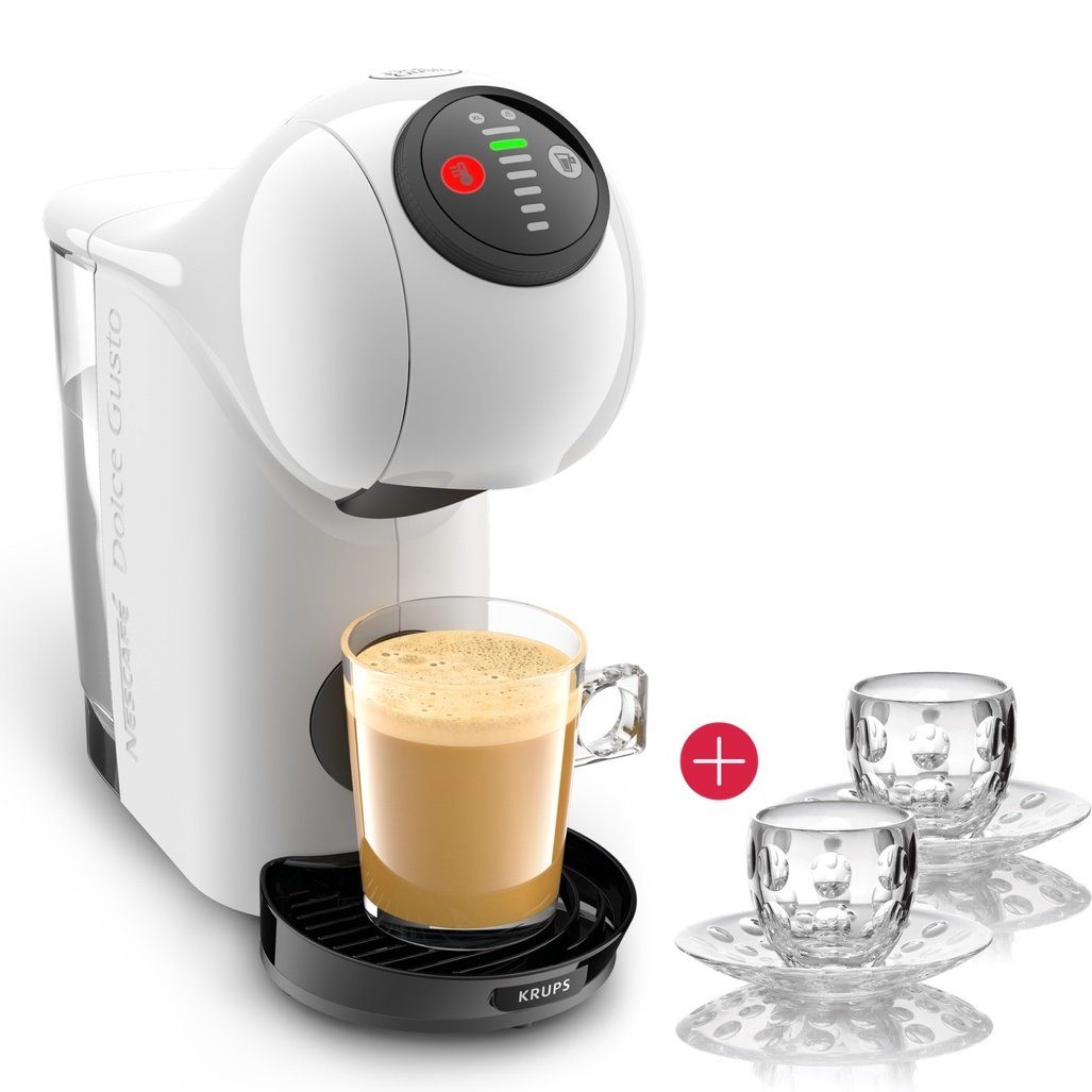 Krups Kapselmaschine Dolce Gusto Maschine Genio S KP2431  Kaffeekapselmaschine, 0,8L Wassertank, XL-Funktionalität + 2 Guzzini  Espresso Tassen