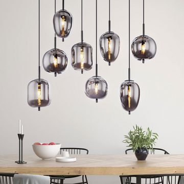 etc-shop Deckenleuchte, Leuchtmittel inklusive, Warmweiß, Pendel Hänge Leuchte Ess Zimmer Glas Lampe Decken Flur Beleuchtung