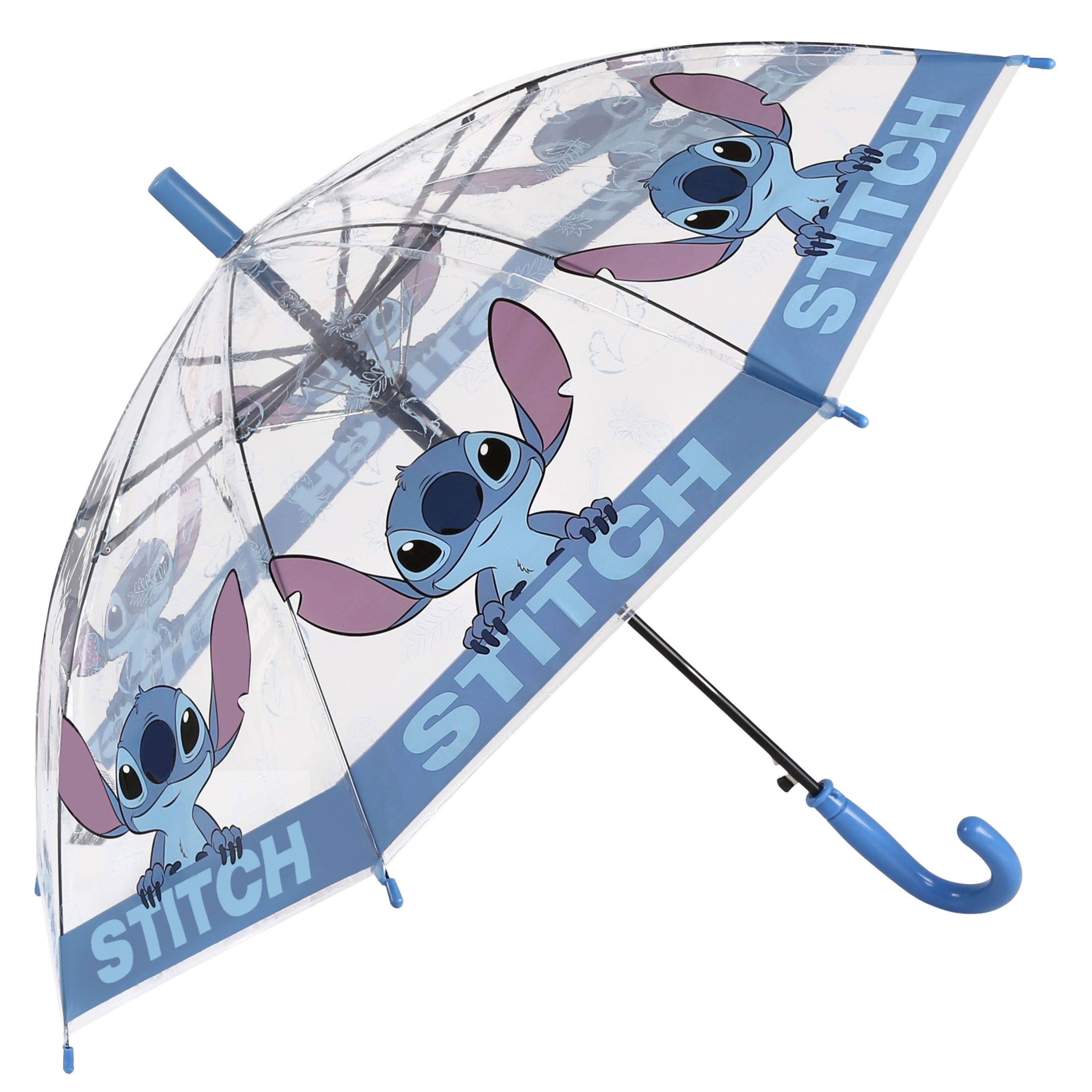 Disney Taschenregenschirm Disney Stitch transparenter automatischer Klapp-Kinderregenschirm