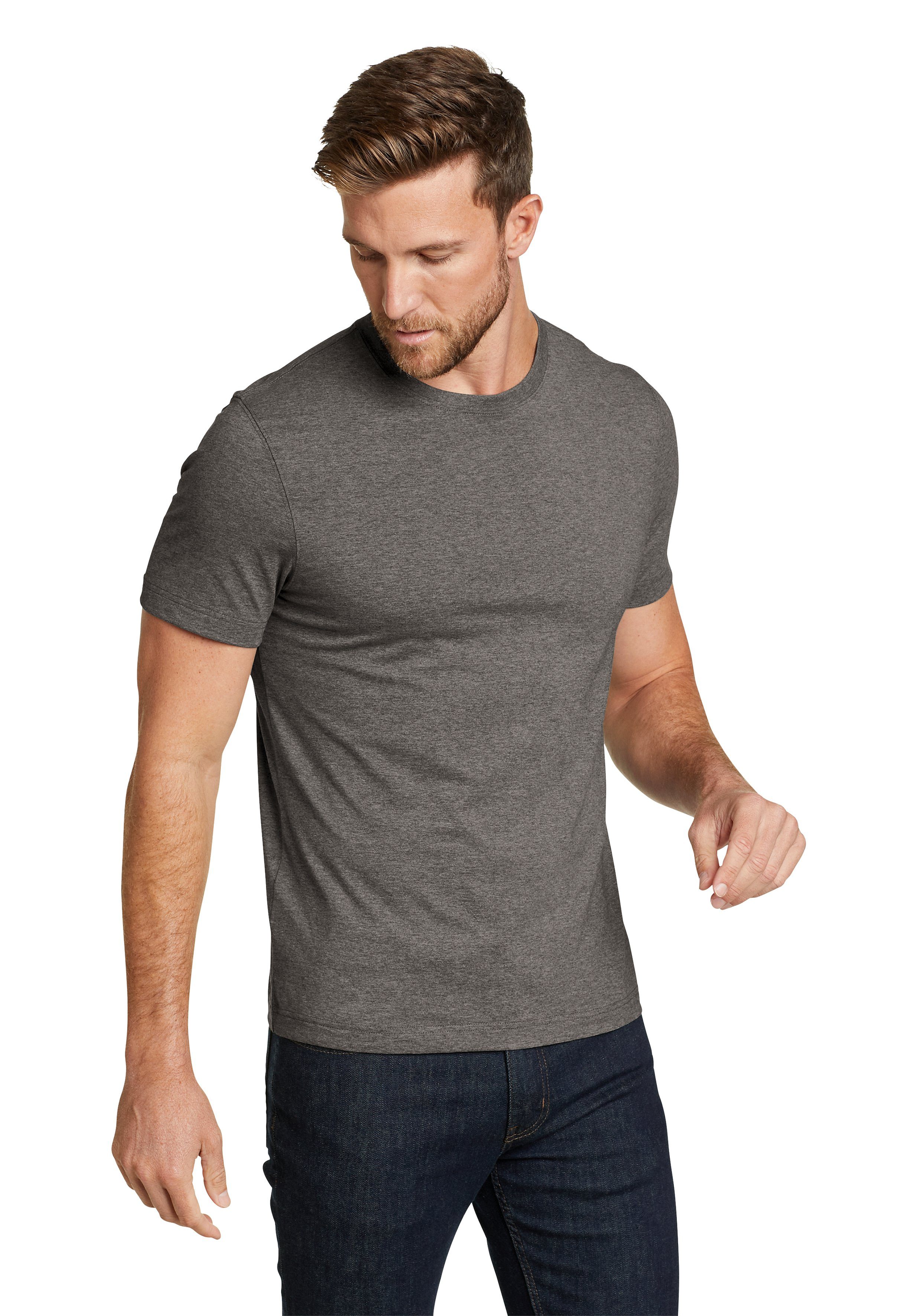 Eddie Bauer T-Shirt Legend Wash Shirt - 100% Baumwolle - Slim fit Dunkle Kohle meliert