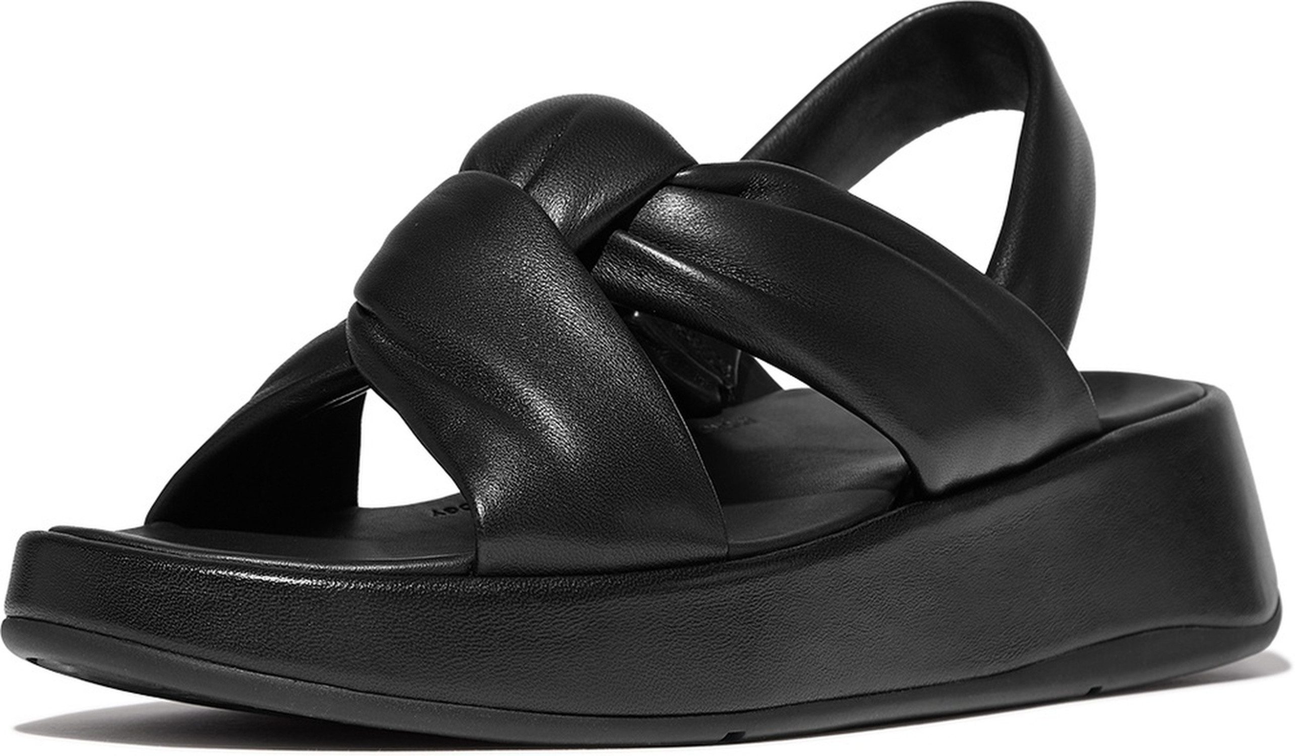 Fitflop F-Mode Knot Soft-Leather Flatform B/Strap Sandals Sandale