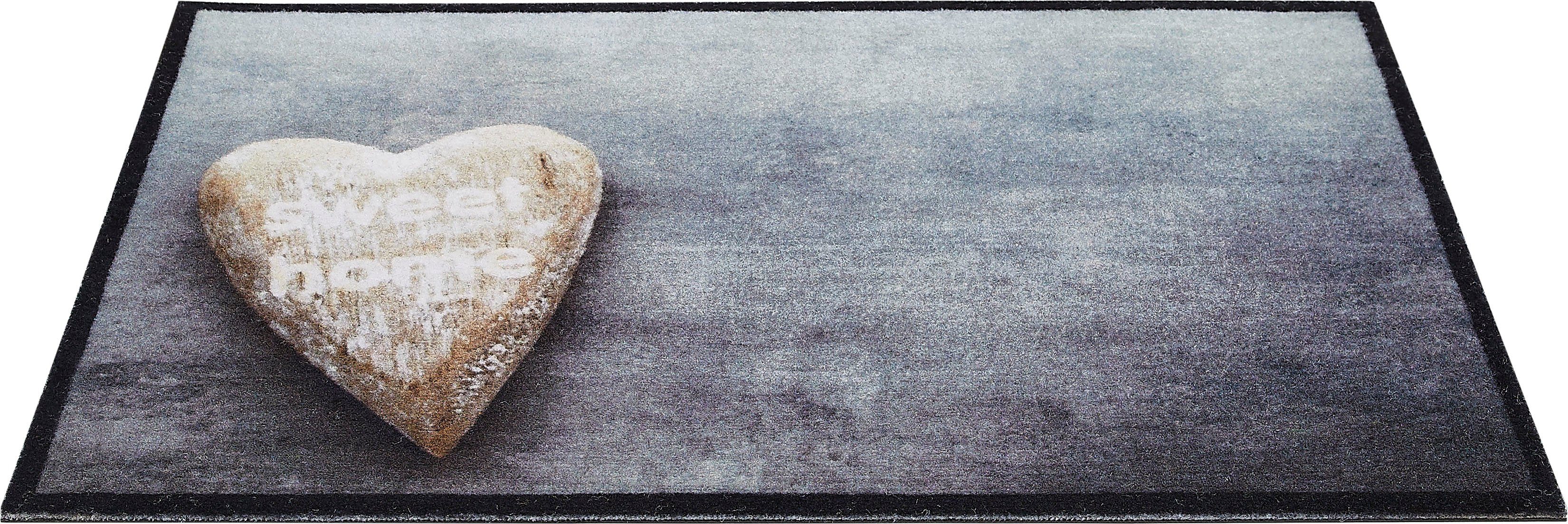 Fußmatte Modern, Andiamo, rechteckig, Höhe: 6,5 mm, Schmutzfangmatte, verschiedene Motive, In- und Outdoor geeignet braun, Herz | Fußmatten