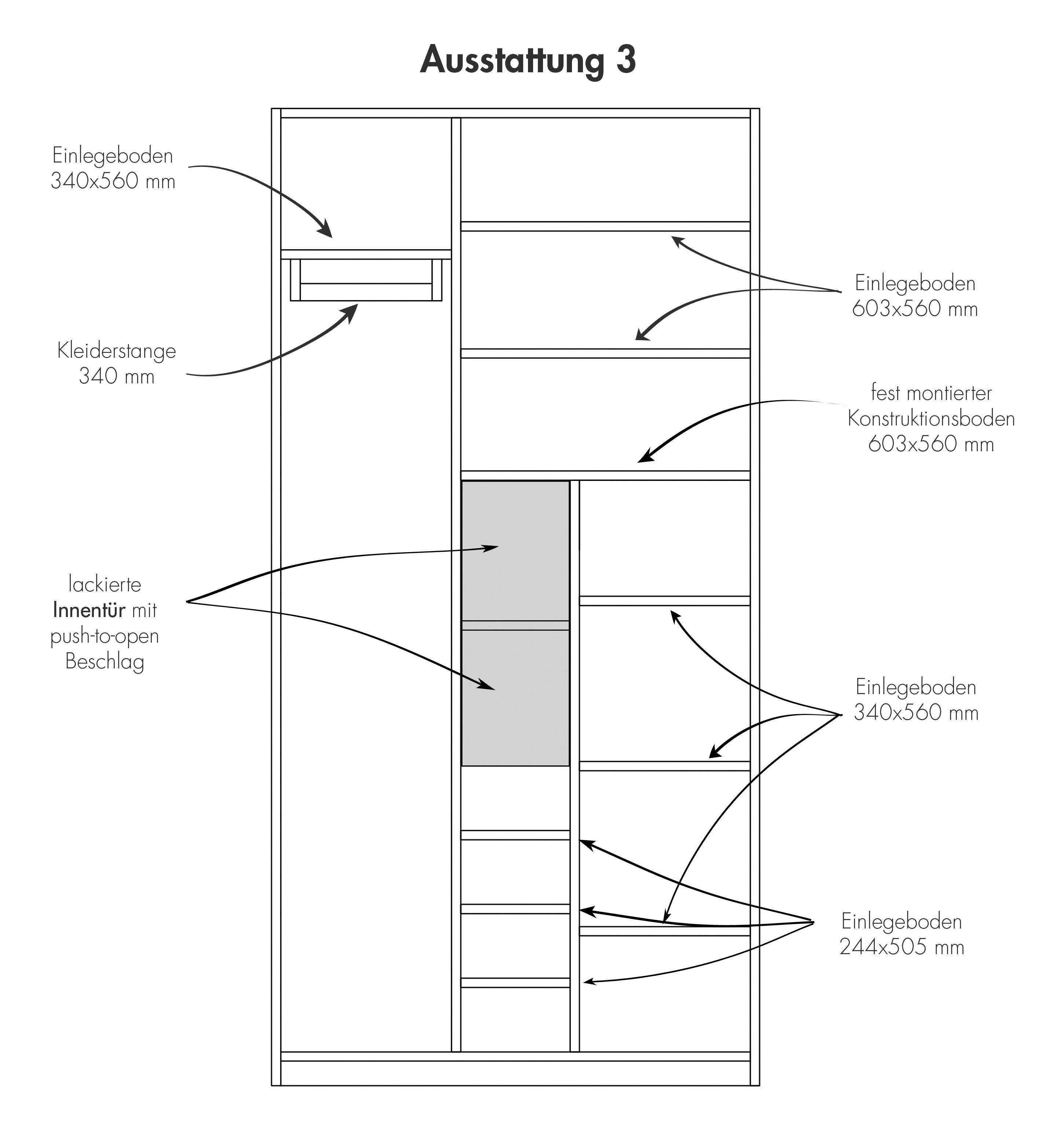 Müller SMALL LIVING Kleiderschrank Fächern und Tür, Ausstattung Inklusive einer PLANE einer 12 3 Nr. innenliegenden Kleiderstange