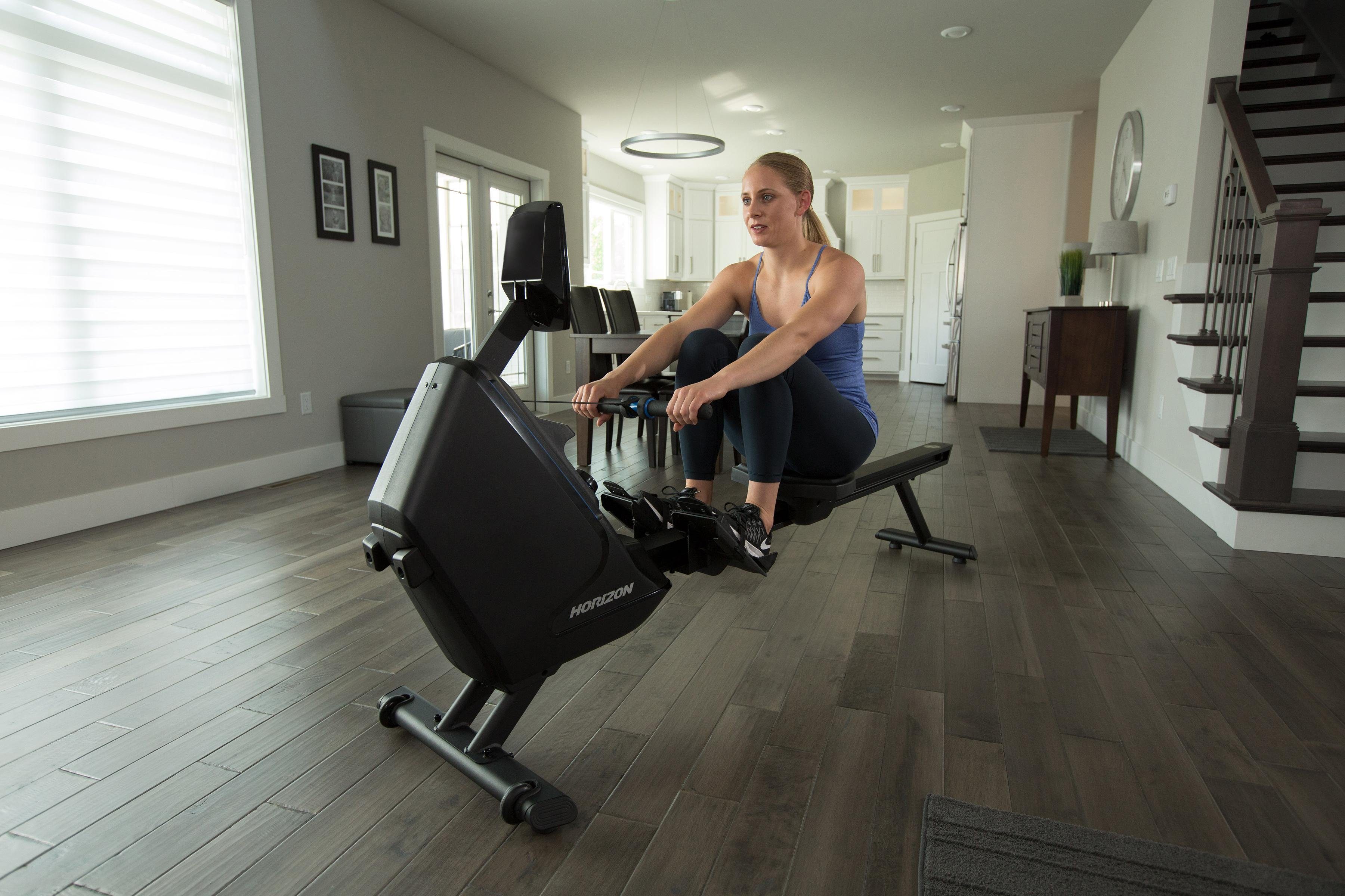 Horizon Fitness Rudergerät Oxford 6 (160 kg max. Benutzergewicht, Sport), Rudermaschine, Wirbelstrom-/Induktionsbremse, klappbar