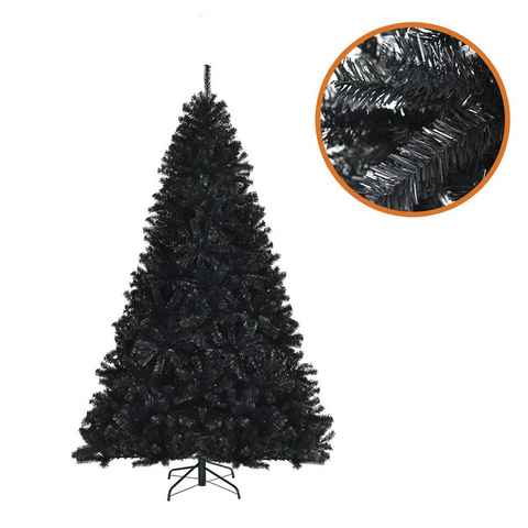COSTWAY Künstlicher Weihnachtsbaum, 1477 PVC Zweige & Metallständer, schwarz