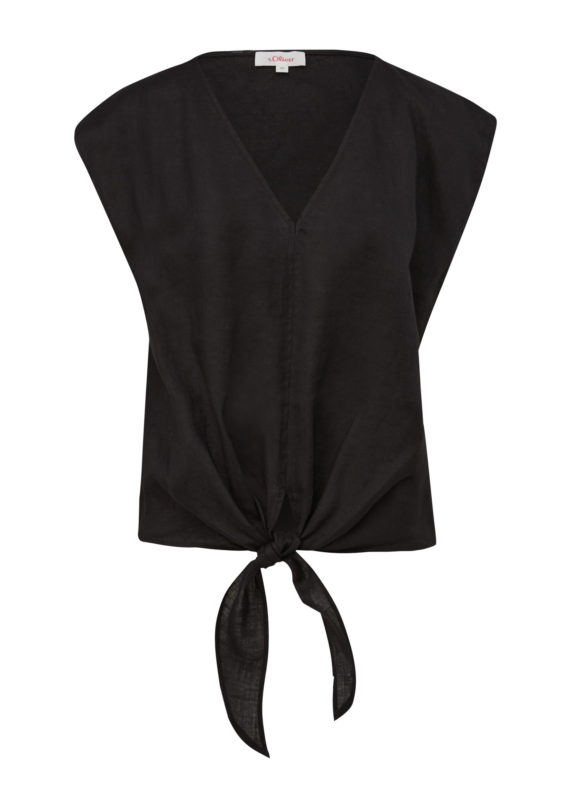 s.Oliver Blusentop Bluse Bluse mit Knoten-Detail