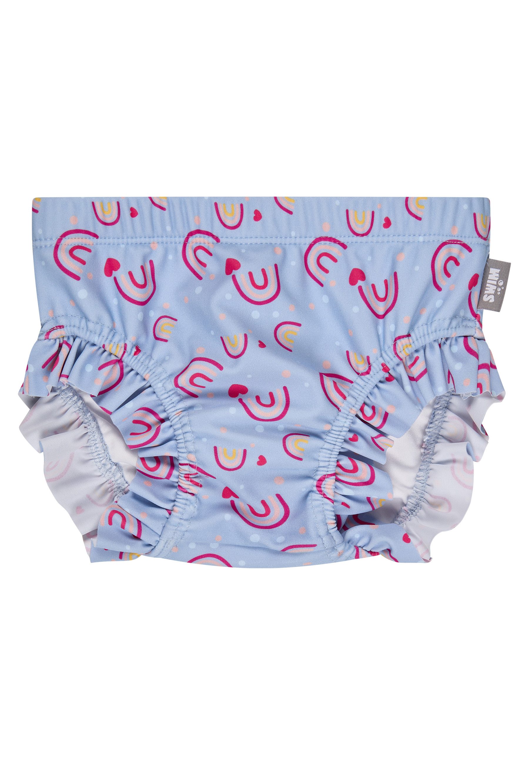 Sterntaler® Badehose 50+ Badehose Regenbogen (1-St) Badehose Regenbogenmuster, Volants & Kordel, Windeleinsatz bis 86/92