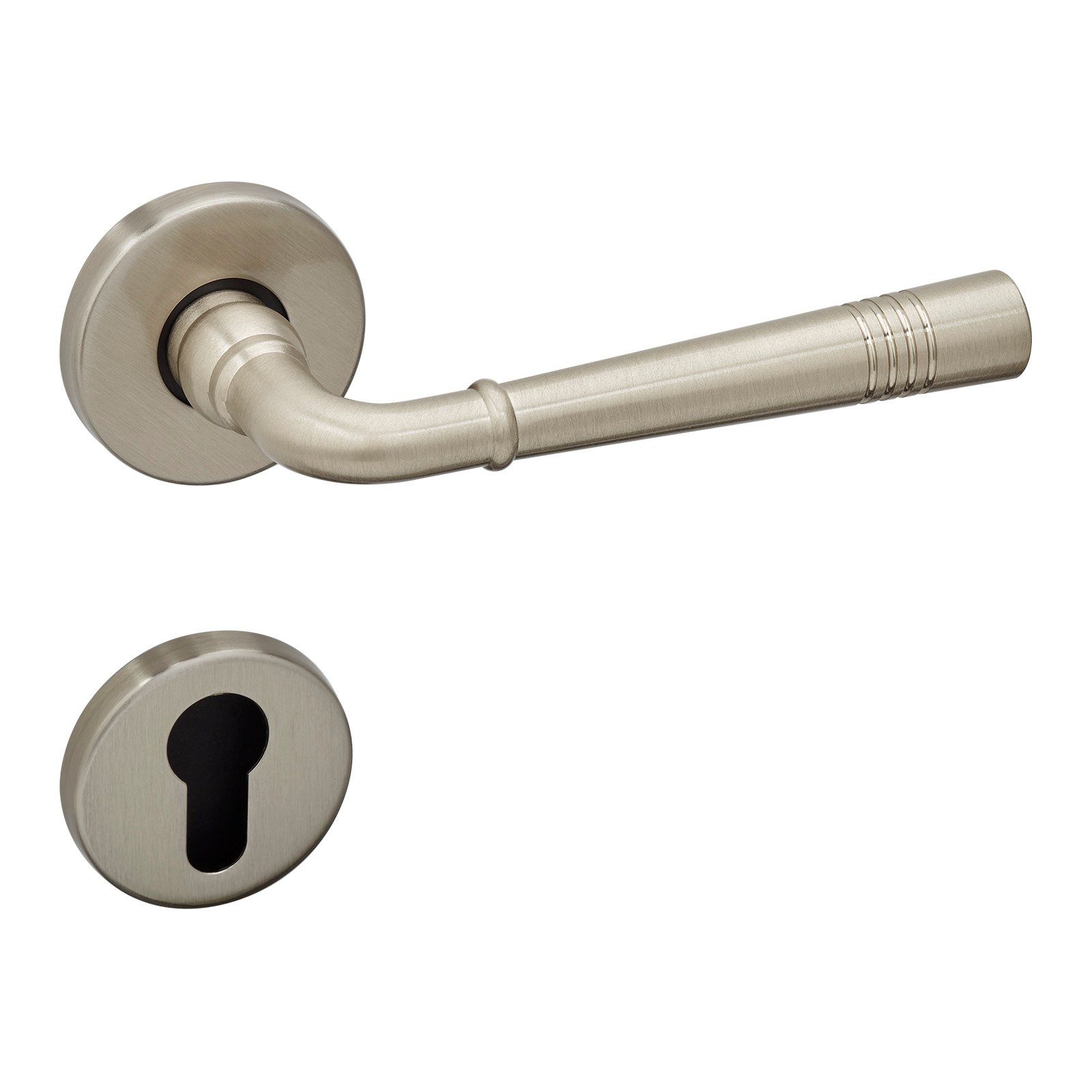 SO-TECH® Drückergarnitur Türdrücker FREJA Rosettengarnitur, Profilzylinder Türgarnitur für Eingangstür Edelstahloptik