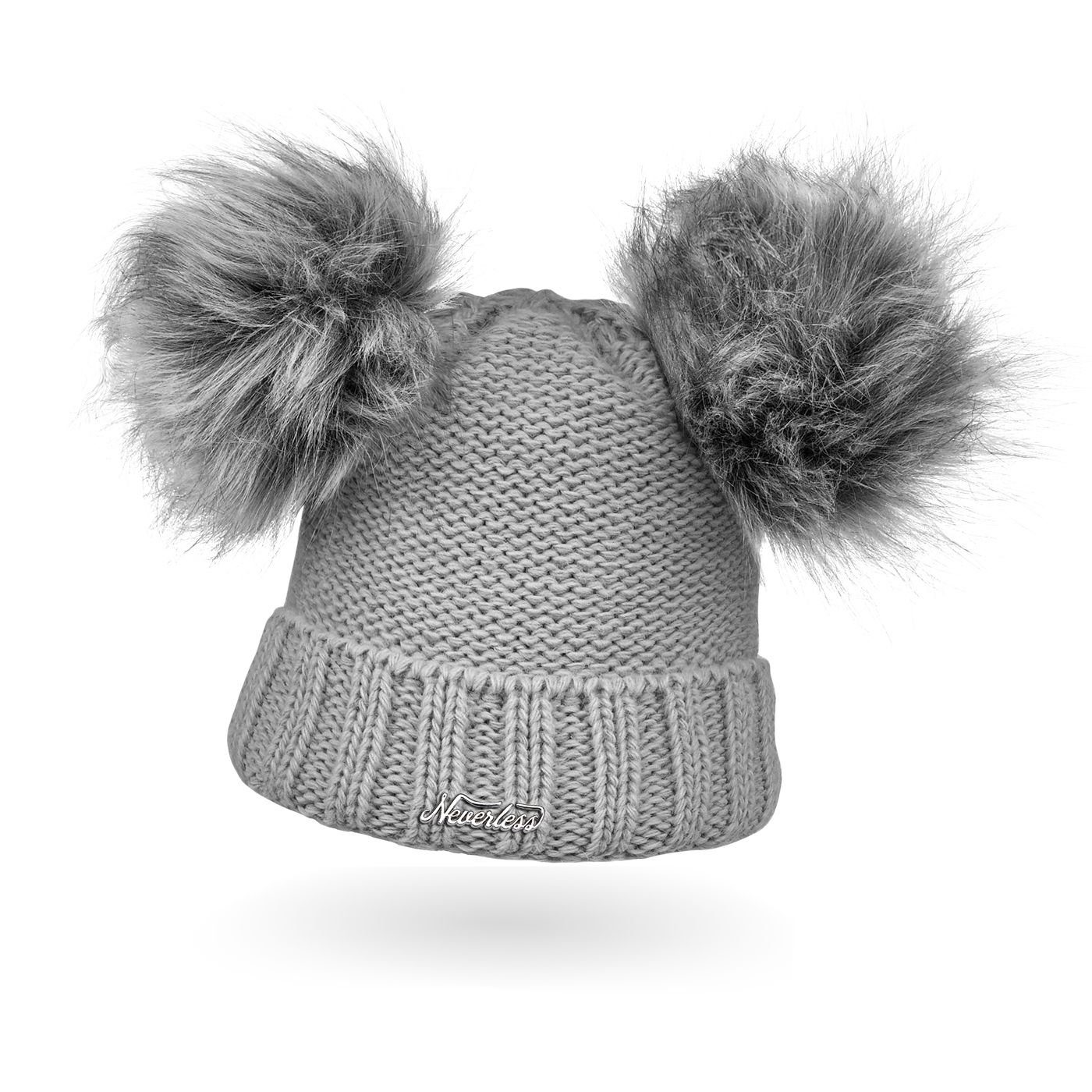 Neverless Bommelmütze Warme Strickmütze Damen Wintermütze Bommelmütze gefüt günstig online kaufen