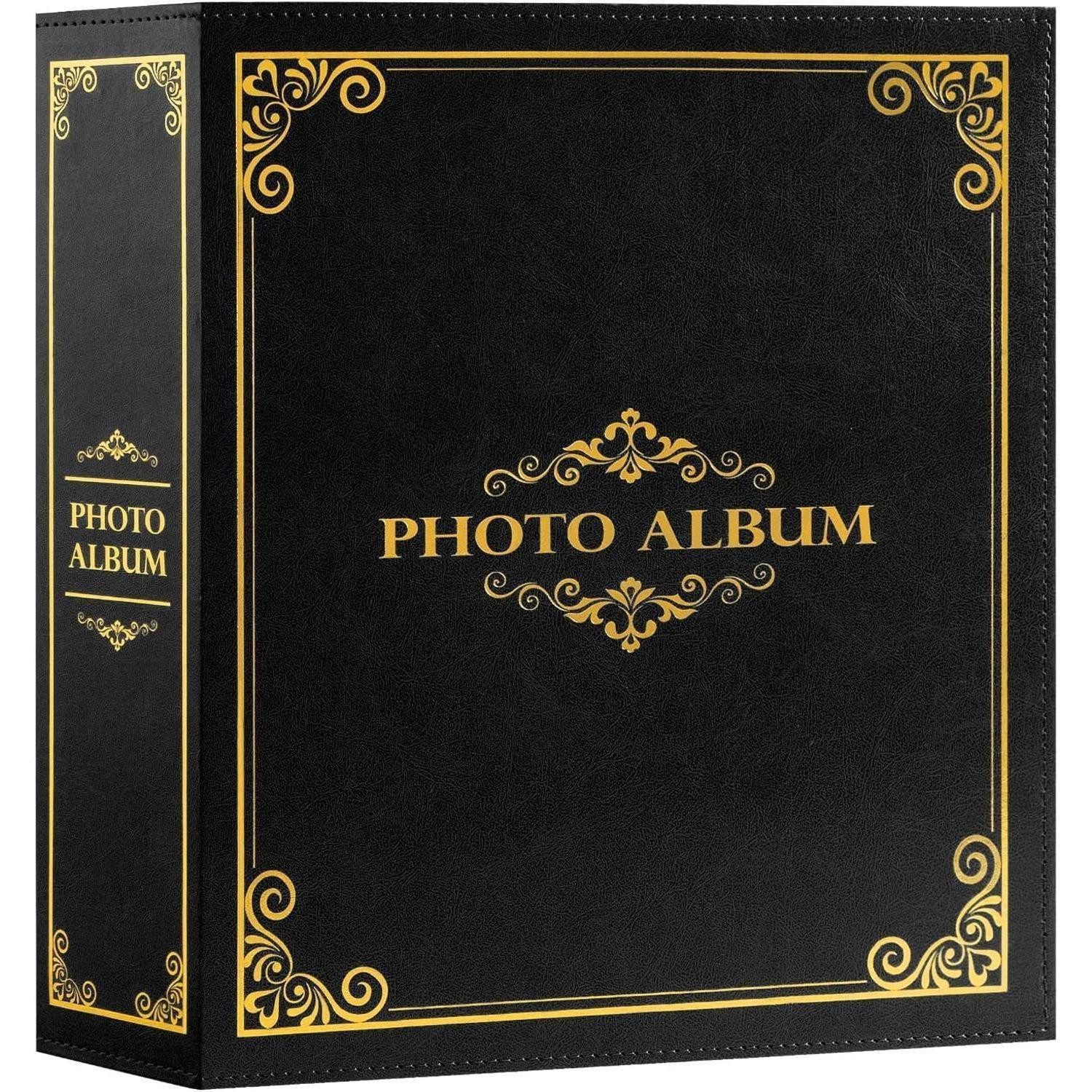 LuxusKollektion Einsteck-Fotoalbum Fotoalbum 10x15 1000 Traditionell XXL Kunstleder Schwarz 1000 Taschen