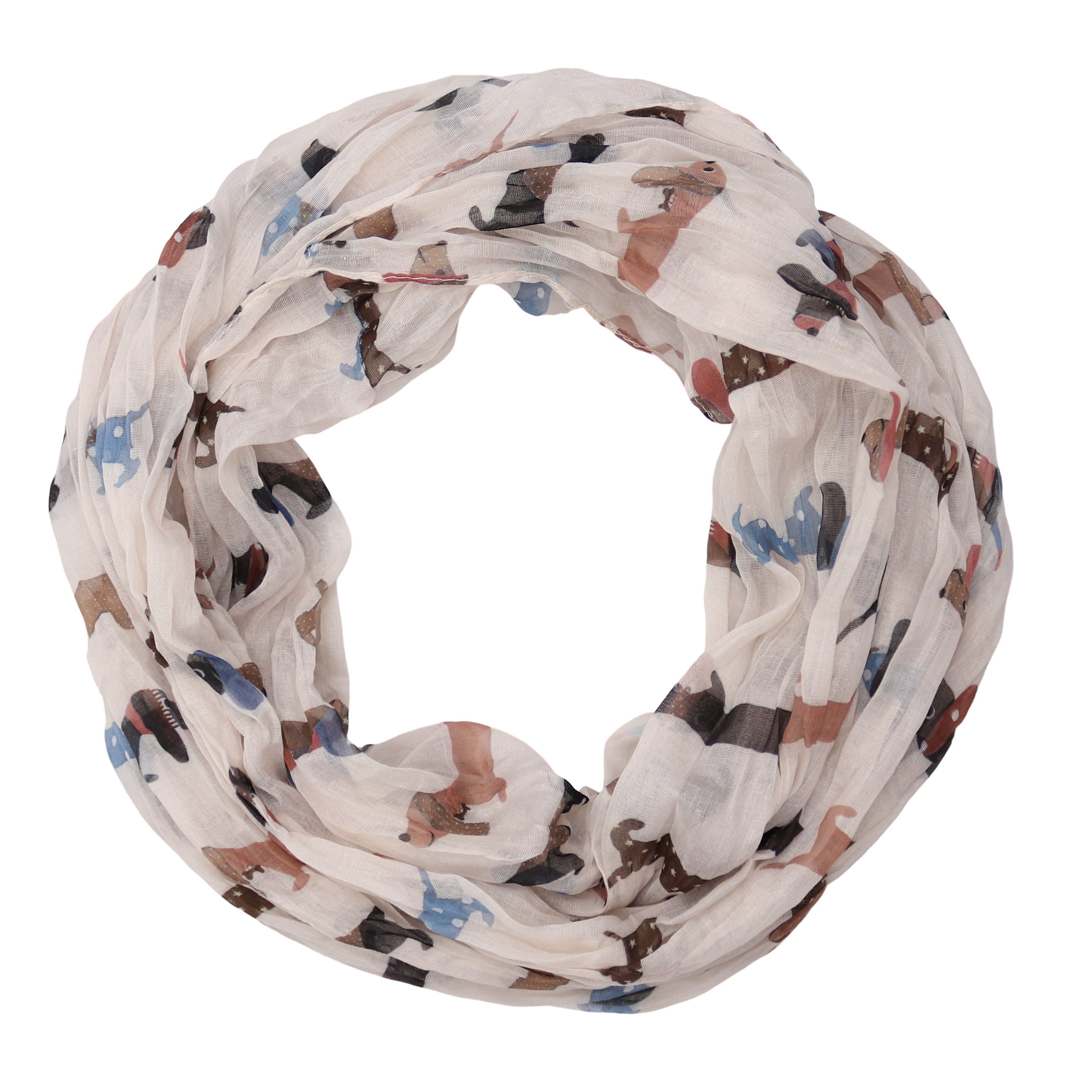 MIRROSI Loop Weicher Damen-Loopschal mit Dackel-Muster, Schlauchschal, (ca. günstig online kaufen