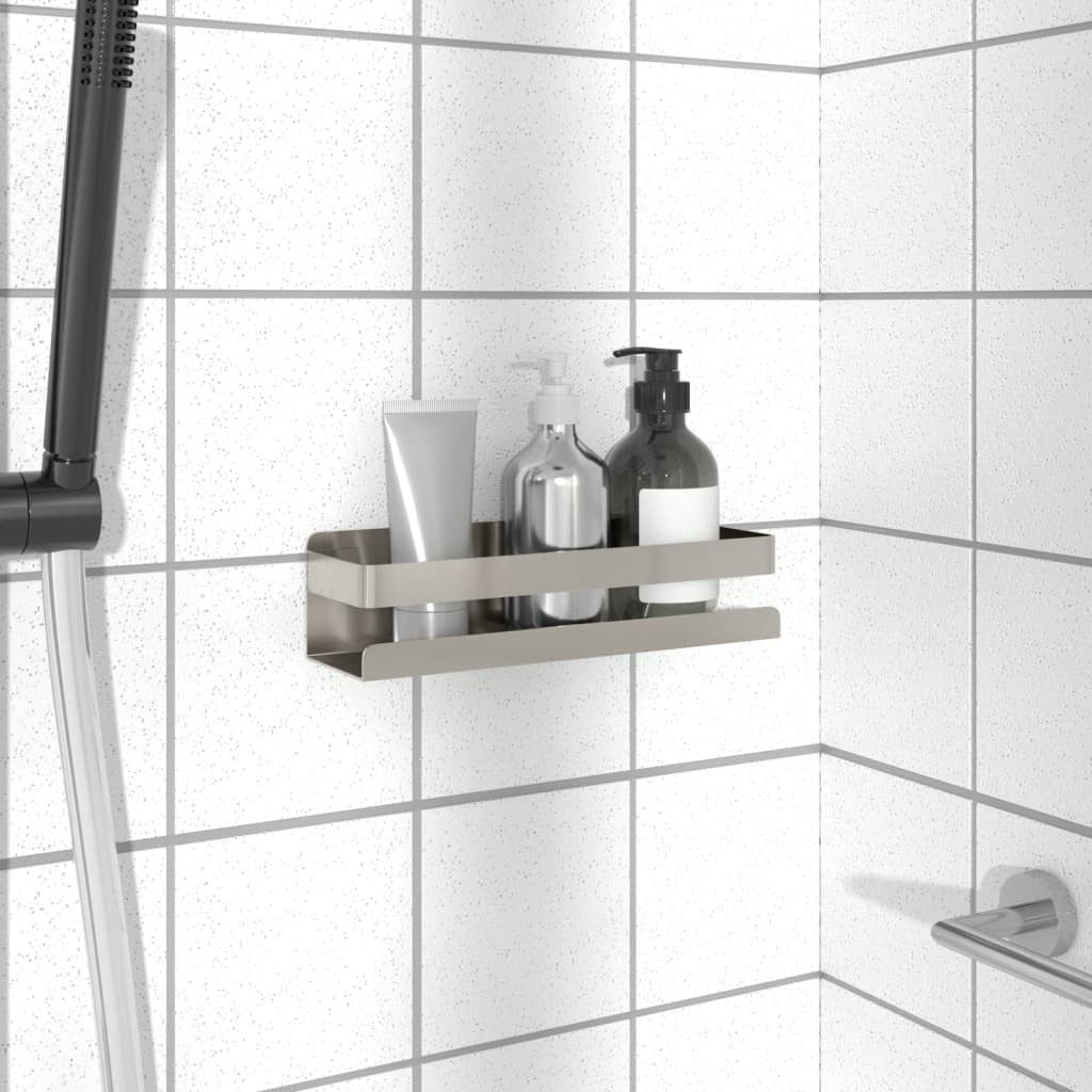 vidaXL Badregal 23 x 65 x 6 cm Duschablage 23x6,5x6 cm Gebürsteter Edelstahl 304