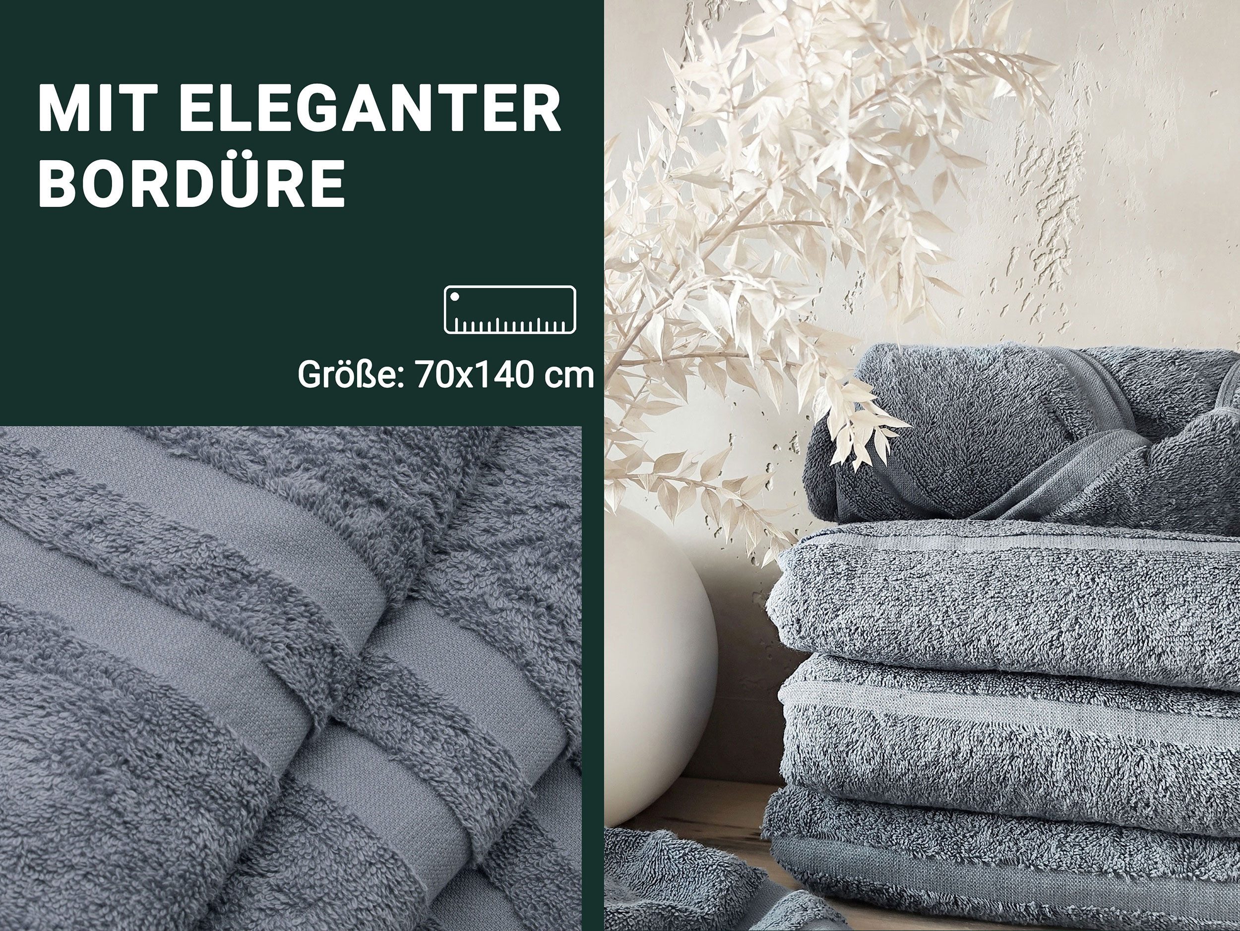 ZOLLNER Duschtücher, Walkfrottier (5-St), 70 x günstig online kaufen