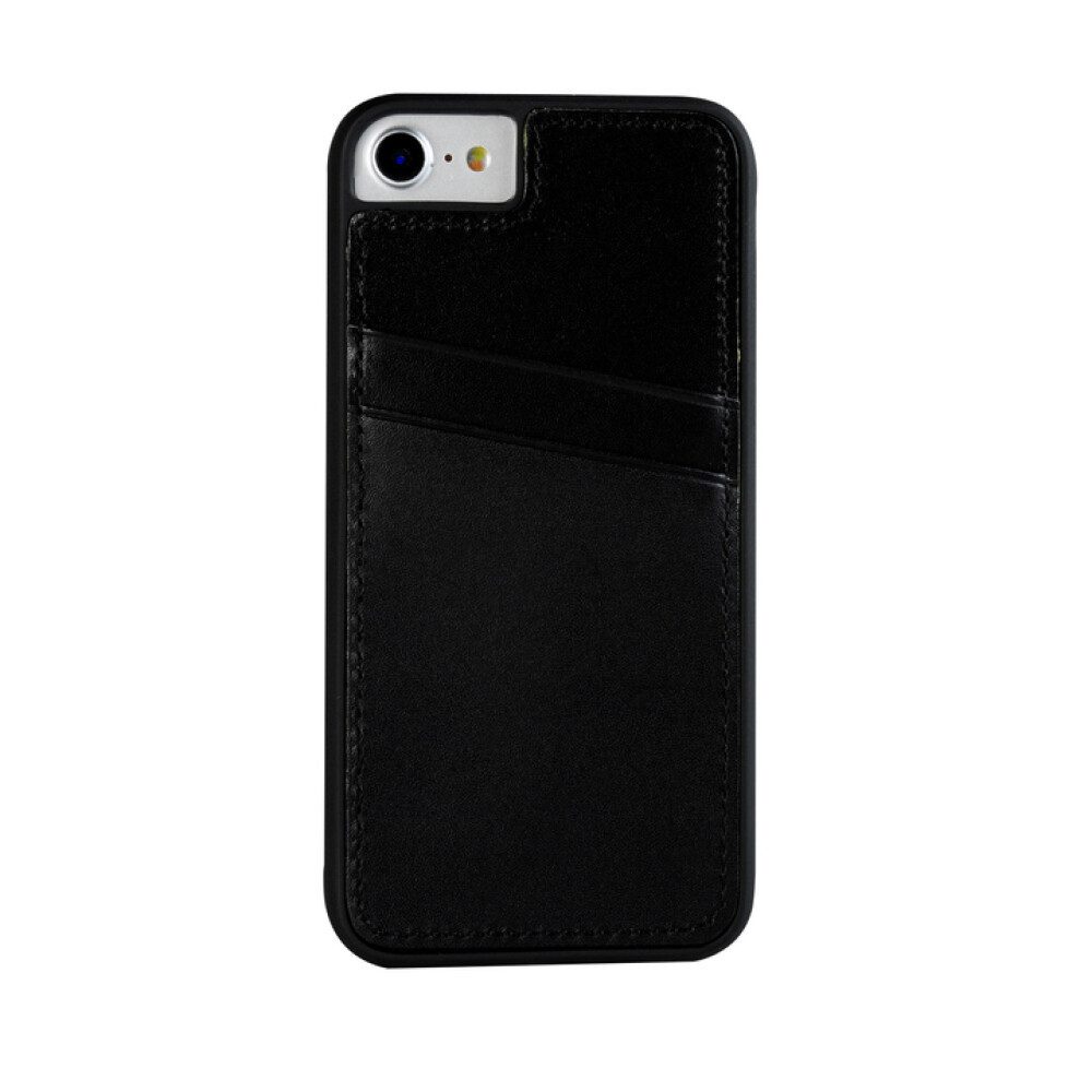 Handytasche Original Echtleder Handyhülle für iPhone 6 6s Plus Antique Schwarz 6SP (Universaltasche)