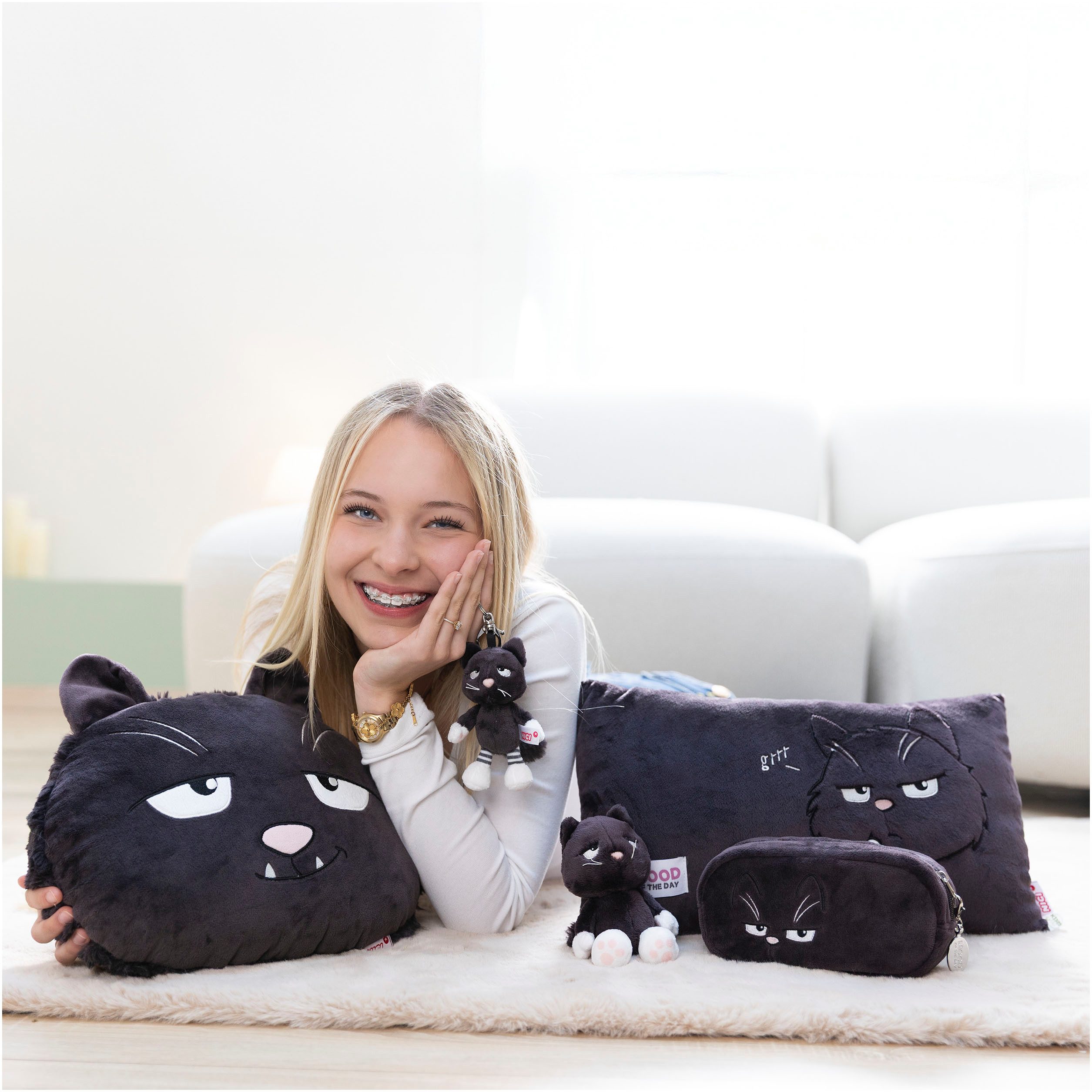 Nici Kuscheltier Mood of the day, Katze 16cm schlenkernd