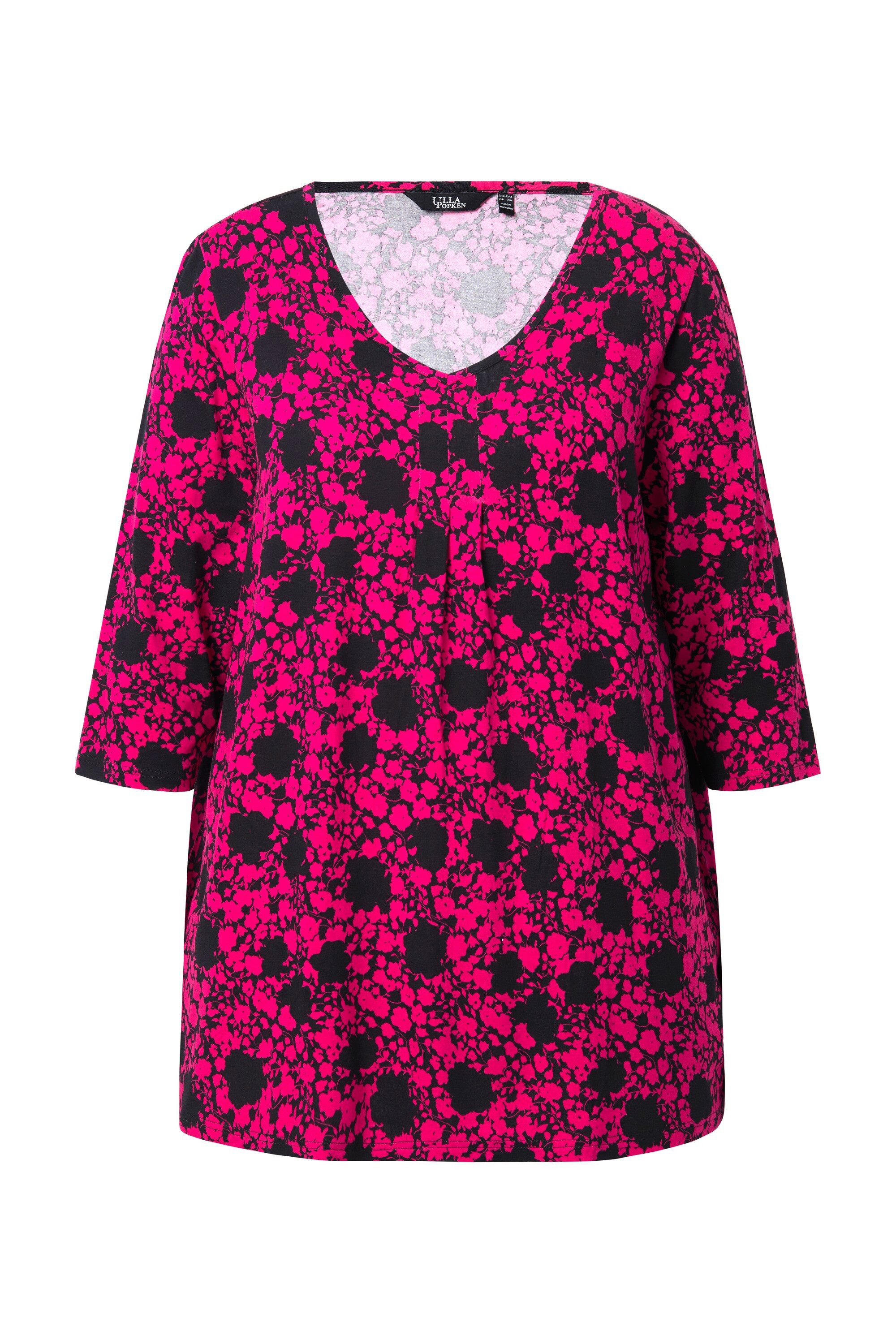 Ulla Popken T-Shirt Shirt Blüten A-Linie günstig online kaufen