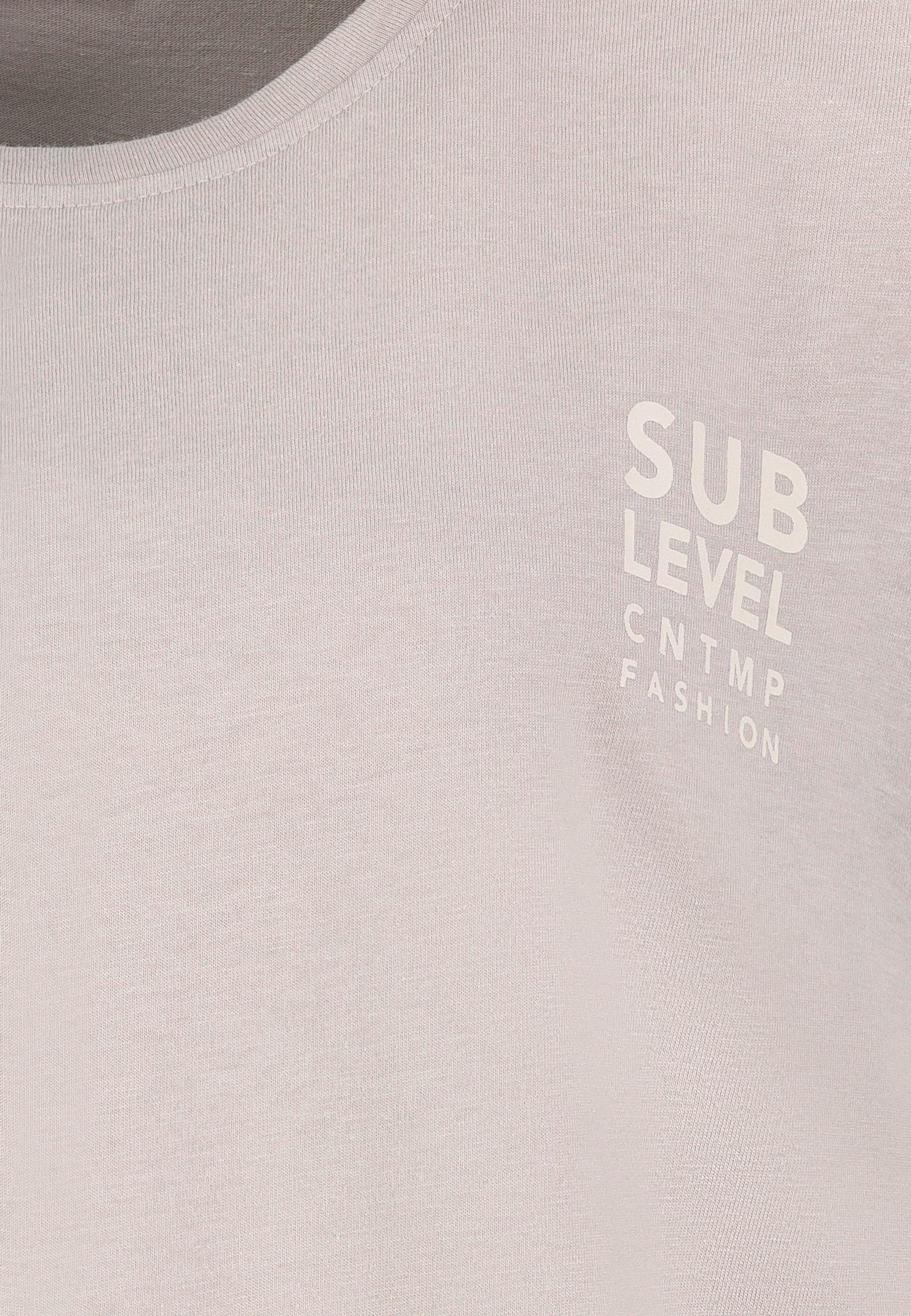 SUBLEVEL T-Shirt Damen Shirt Turn-Up Ärmel Weiches Basic Shirt Rundhals Kurzarm Baunwolle Modal Mix, super soft, unifarben, markenlogo