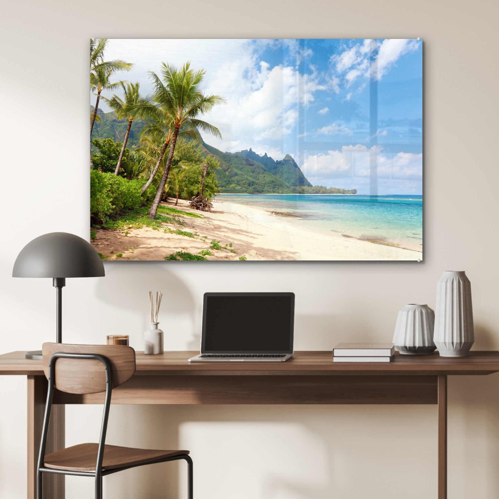 MuchoWow Acrylglasbild Kauai an Wohnzimmer sonnigen Schlafzimmer St), & Tag, einem (1 Acrylglasbilder