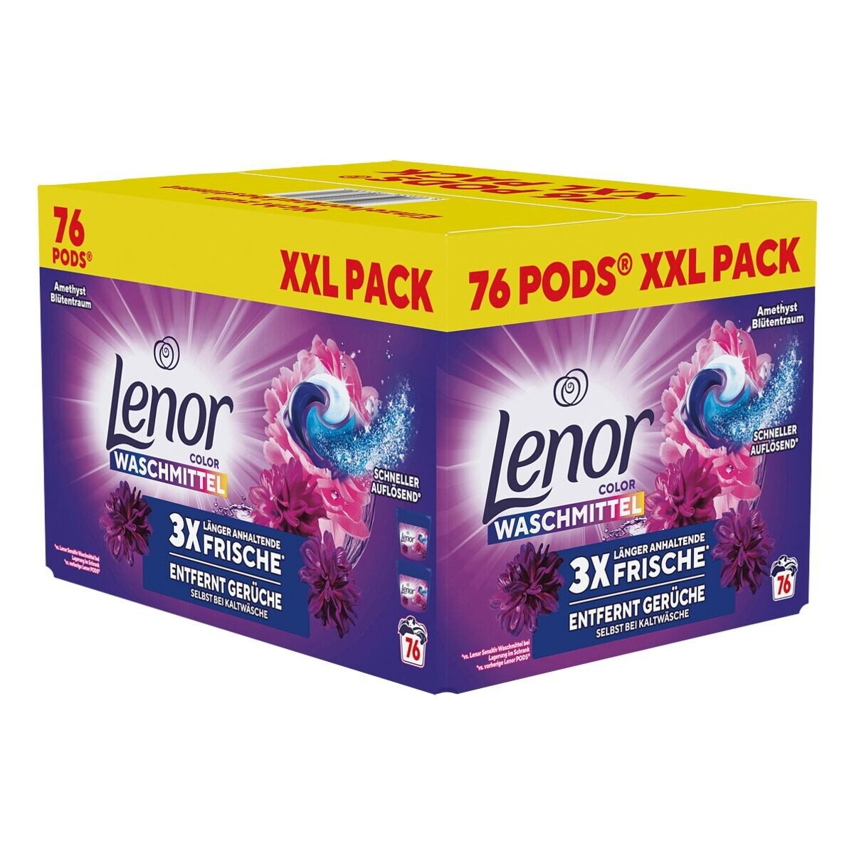 LENOR Amethyst Blütentraum Colorwaschmittel (All-in-1 PODS®, 76 WL / 2x 38 PODS)