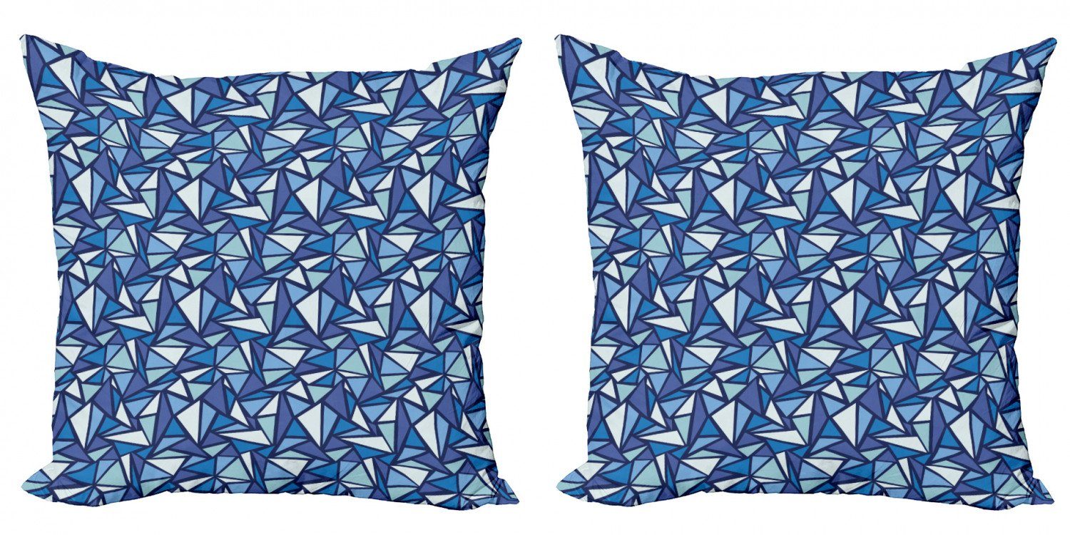 Kissenbezüge Modern Accent Doppelseitiger Digitaldruck, Abakuhaus (2 Stück), Blau Geometrische Zusammenfassung Ice