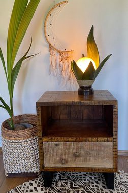 Tischleuchte Palmenblatt Tischlampe, in Bali handgemacht aus.., Leuchtmittel nicht inklusive