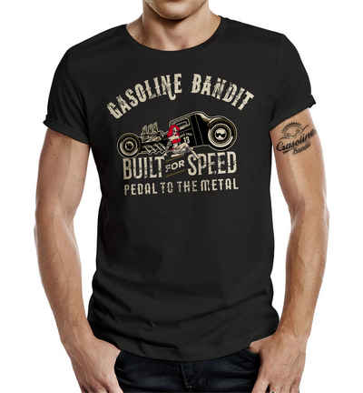 GASOLINE BANDIT® T-Shirt für Rockabilly Hot Rod Fans: Pedal to The Metal
