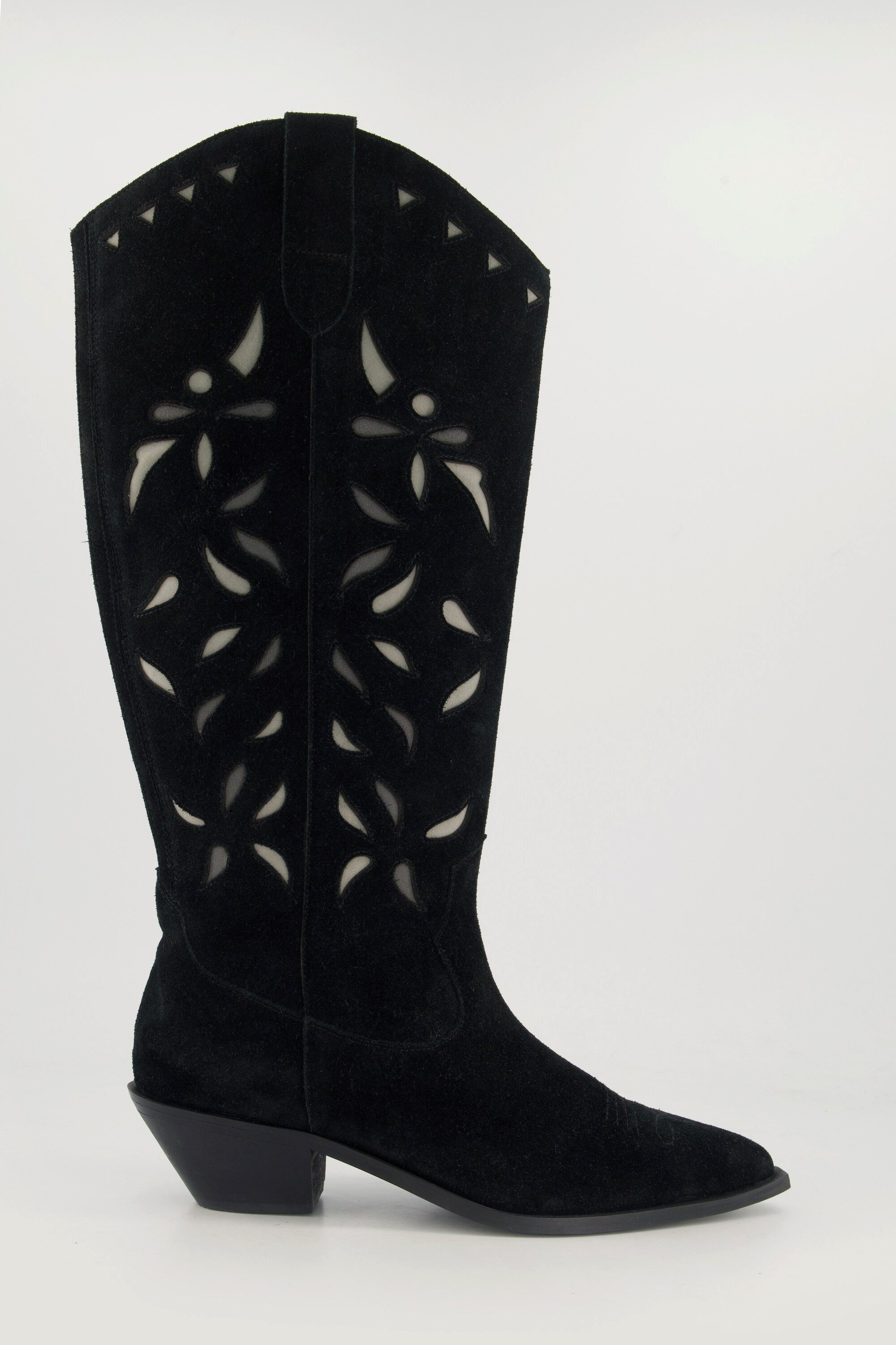 Ulla Popken Leder-Cowboystiefel XL-Schaft Stickerei Weite H Stiefel günstig online kaufen