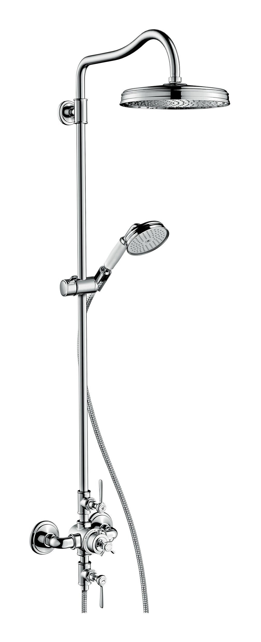 hansgrohe Brausegarnitur Axor Montreux Showerpipe, Mit Thermostat und Kopfbrause 240 1jet