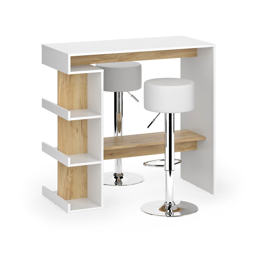 Vicco Bartisch Dana, Weiß/Goldkraft Eiche, 108 günstig online kaufen