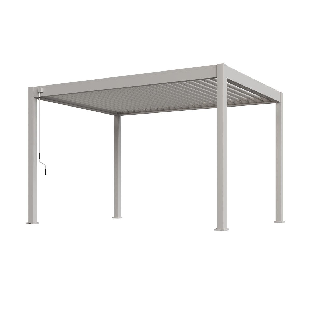 Weide Pergola Deluxe Plus Pavillon Terrassenüberdachung Aluminium 3 x 4 M Ivory Sand, BxTxH: 400x300x255 cm