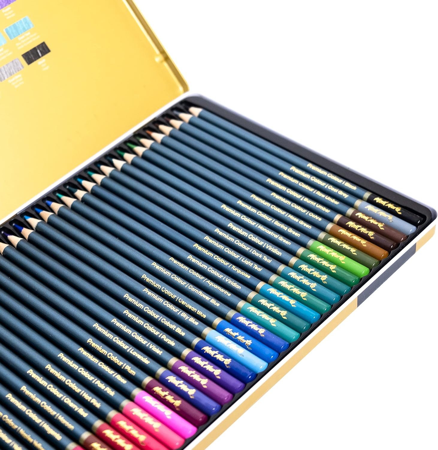 Mont Marte Buntstift Set 36 Farben – Künstler Farbstifte weich & hochpigmentiert, Mal- und Zeichenstifte in Metallbox – Perfekt für Anfänger & Profis – Bild 2 von 5