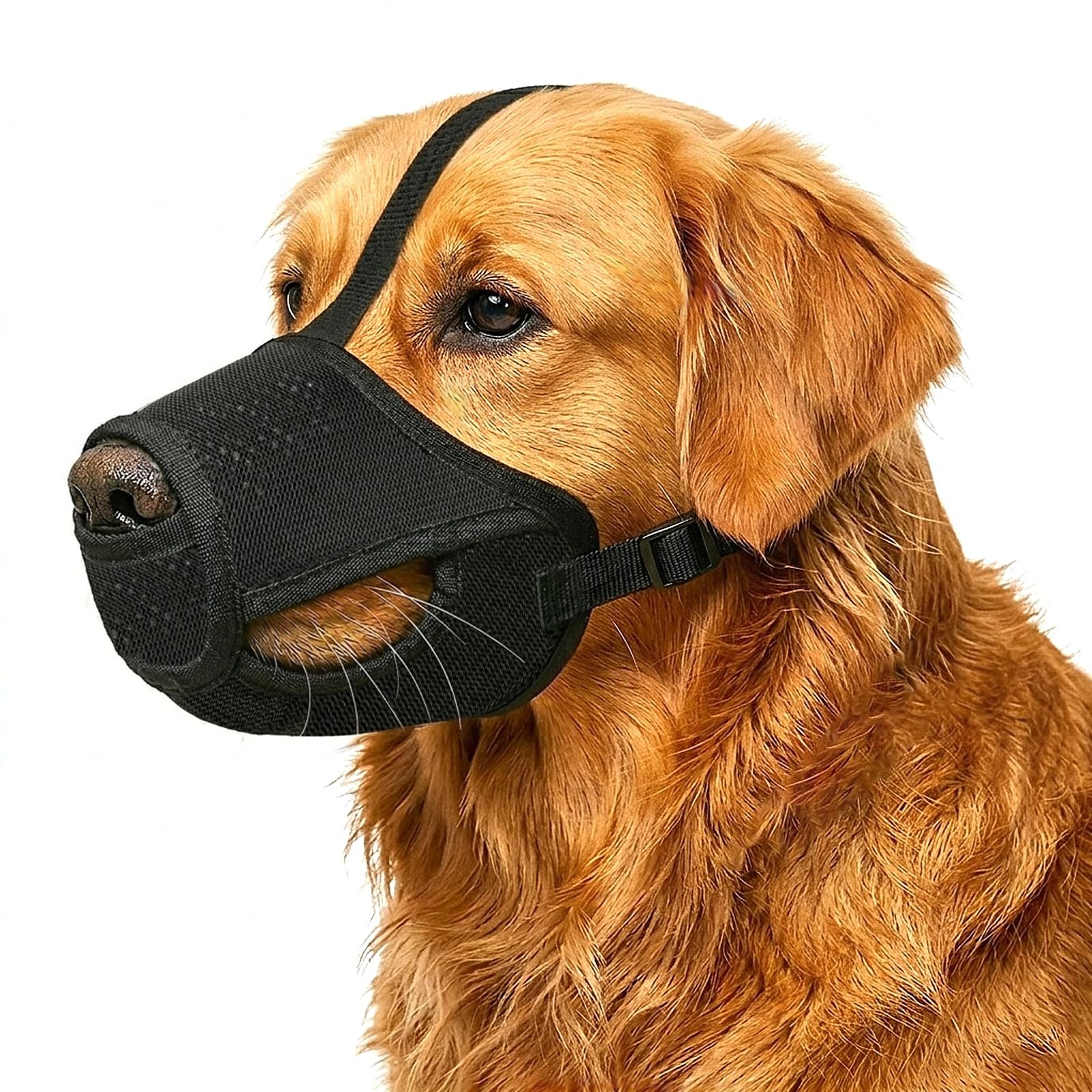 Ledander Maulkorb Weicher Maulkorb aus Mesh für Hunde, verstellbarer Maulkorb, geeignet für große, mittelgroße und kleine Hunde